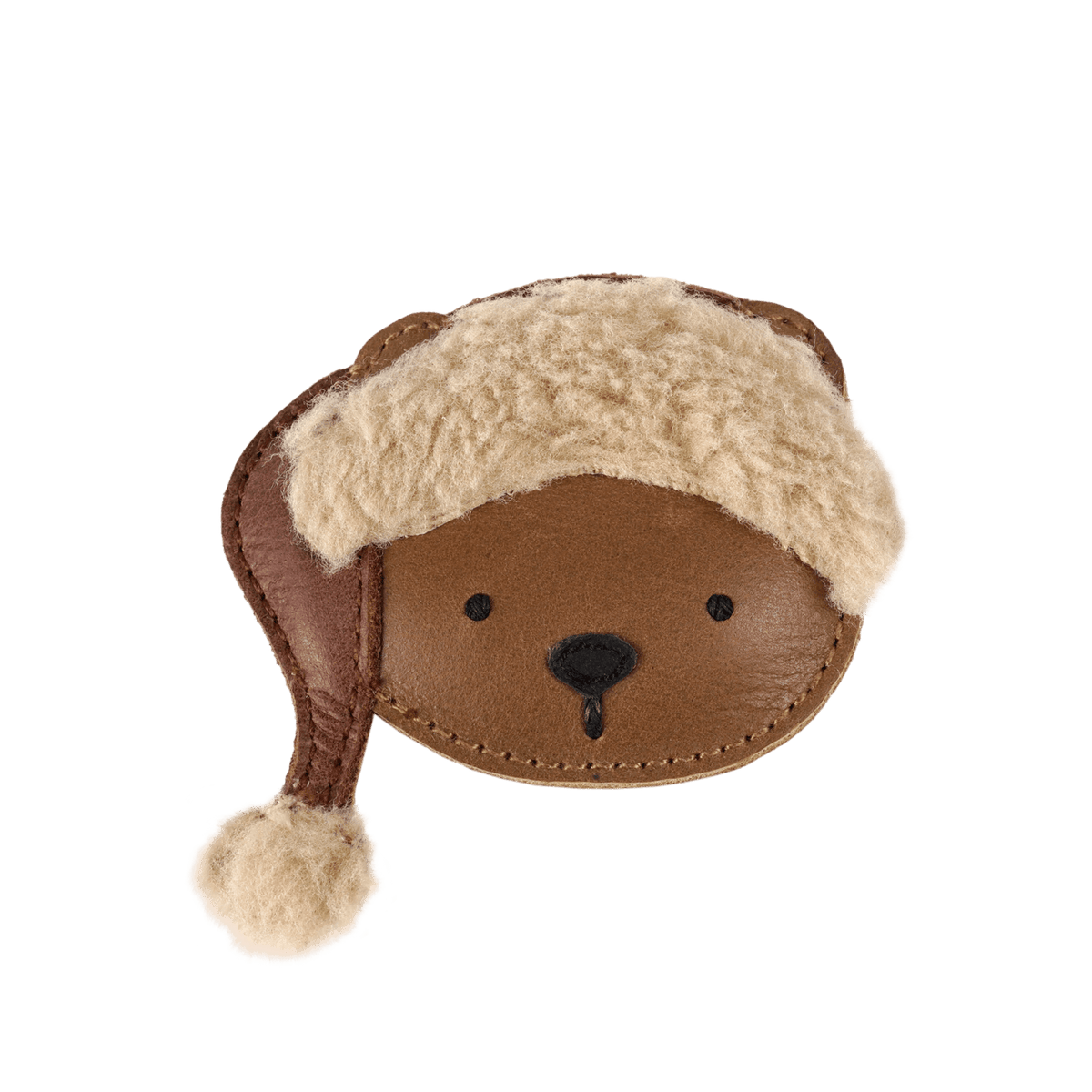 Wonda Hairclip | Christmas Bear Cognac Classic Leather