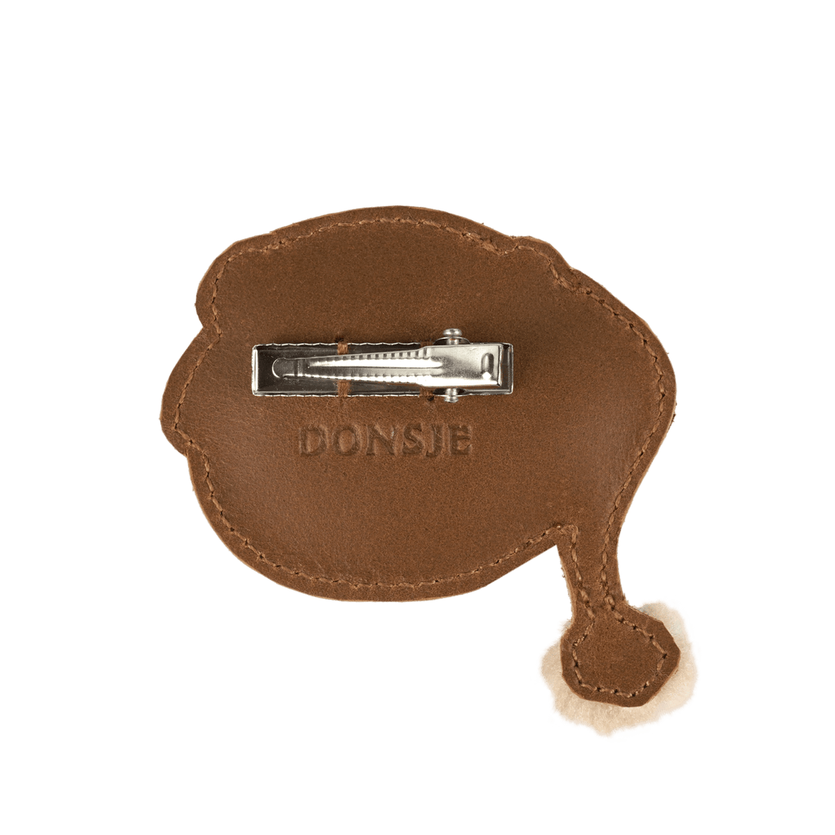 Wonda Hairclip | Christmas Bear Cognac Classic Leather