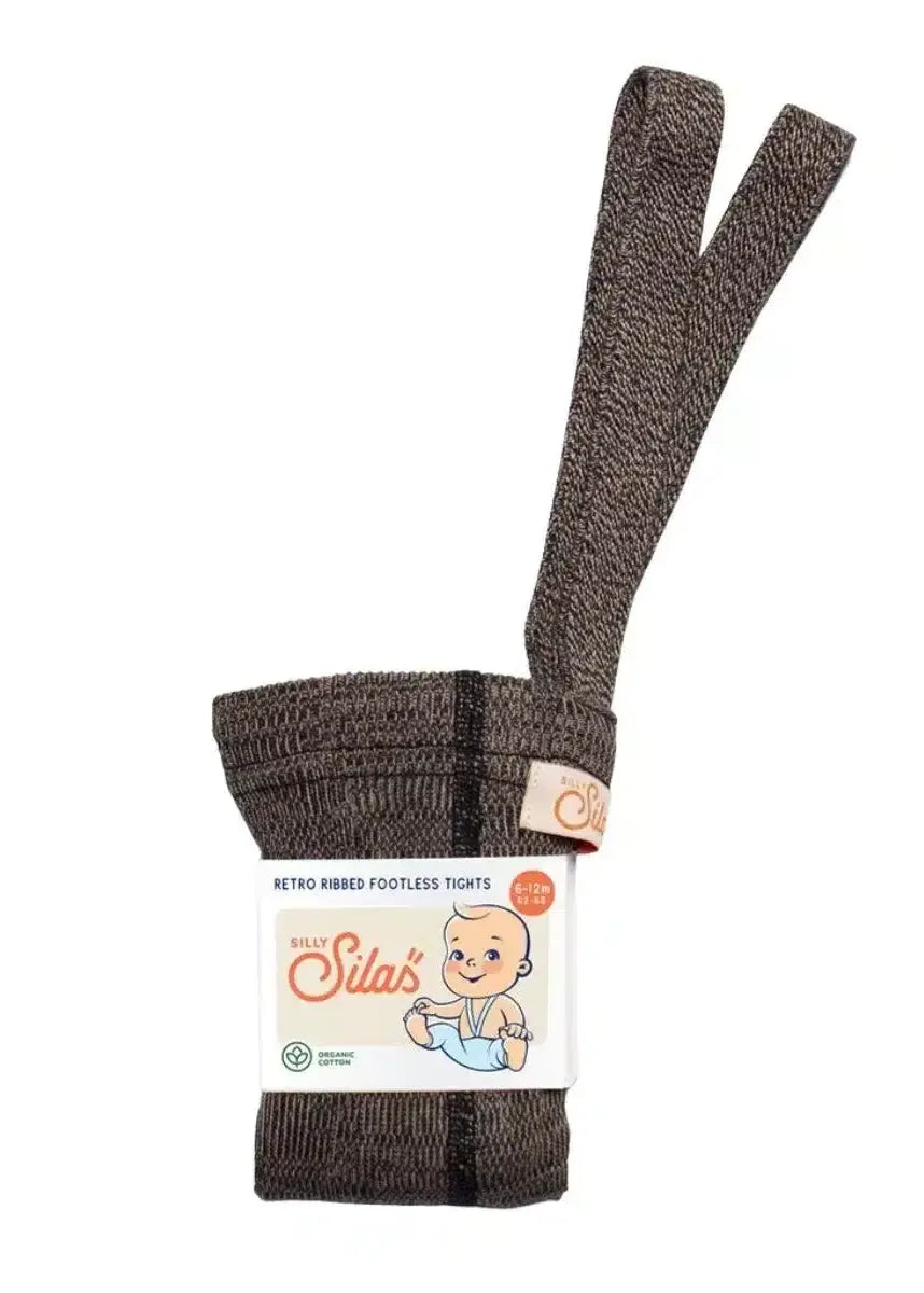 Silly Silas Classic Footless Tights Licorice Peanut image 0