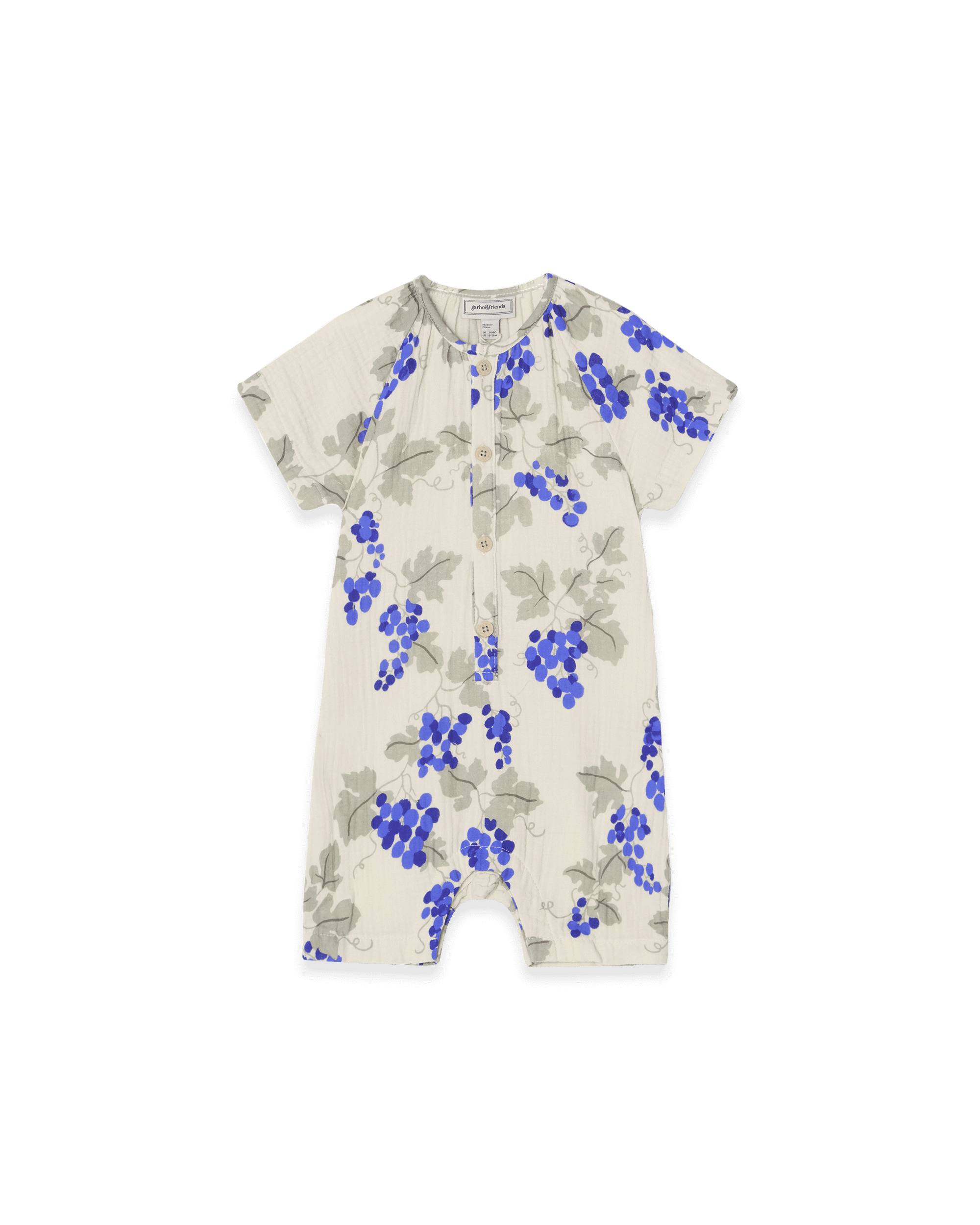 Garbo&Friends Muslin Onesie | Grapes Blue<span> - </span>62/68 (2-6m) image