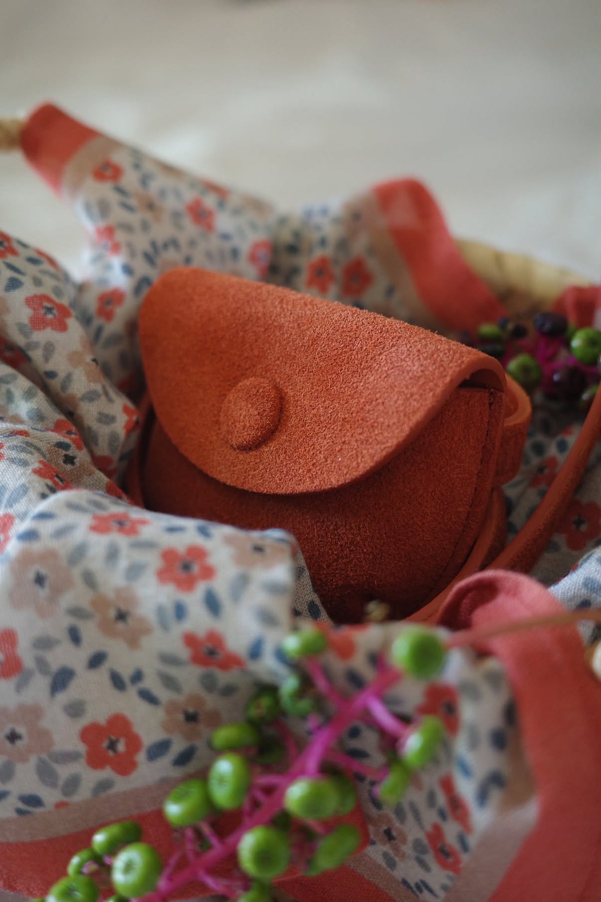 Suede Coin Bag Persimmons