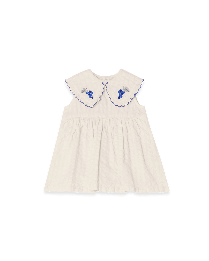 Garbo&Friends Seersucker Collar Romper Dress | Ecru image 0