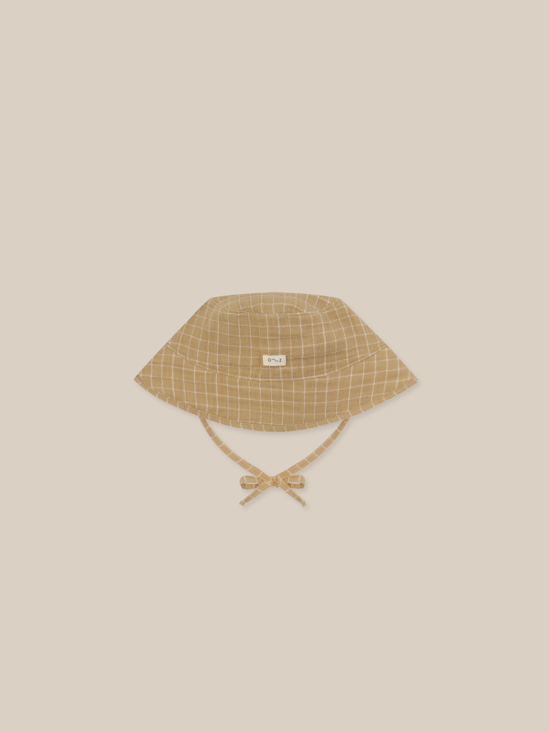 Organic Zoo Grid Check Bucket Sun Hat Wheat image 0