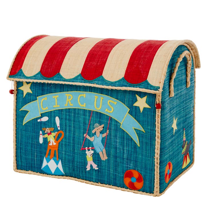 [PRE-ORDER] Raffia Storage House - Circus Theme. Set of 3