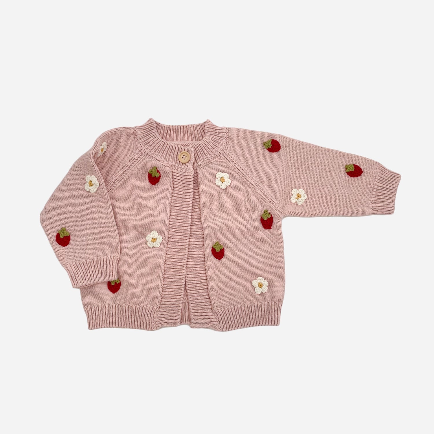 The Blueberry Hill Cotton Strawberry Flower Cardigan image 0