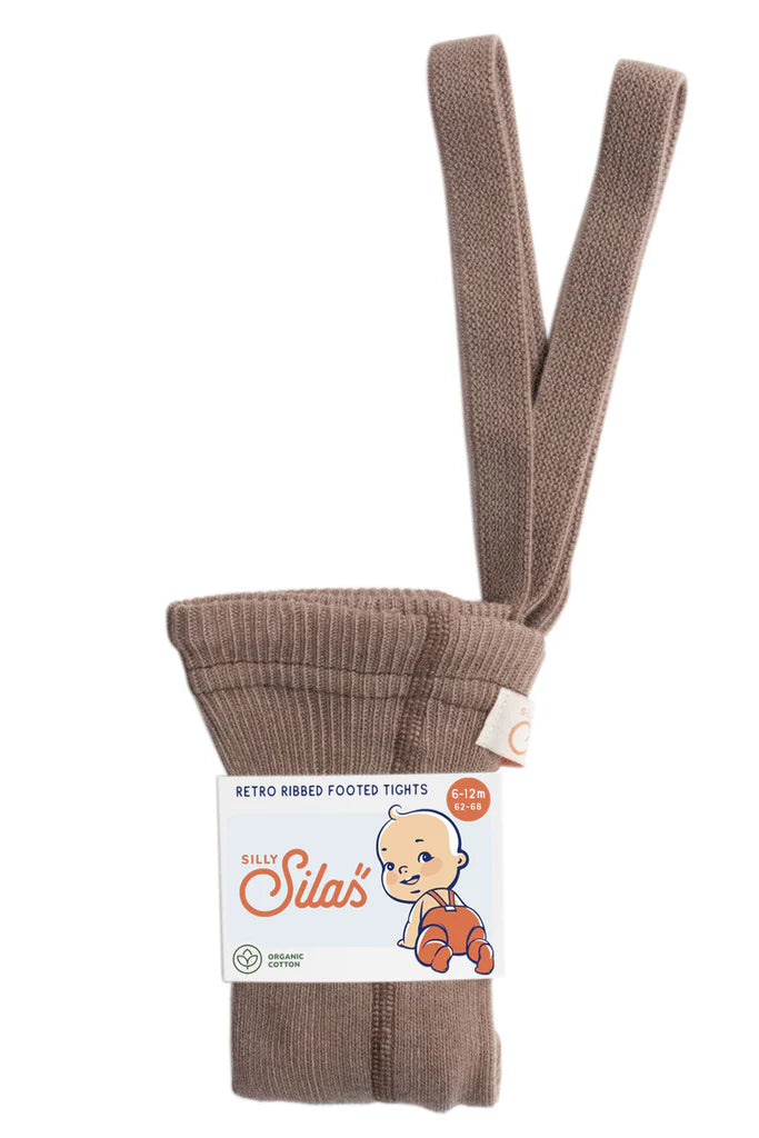 Silly Silas Footed Tights with Braces - Granola image 0