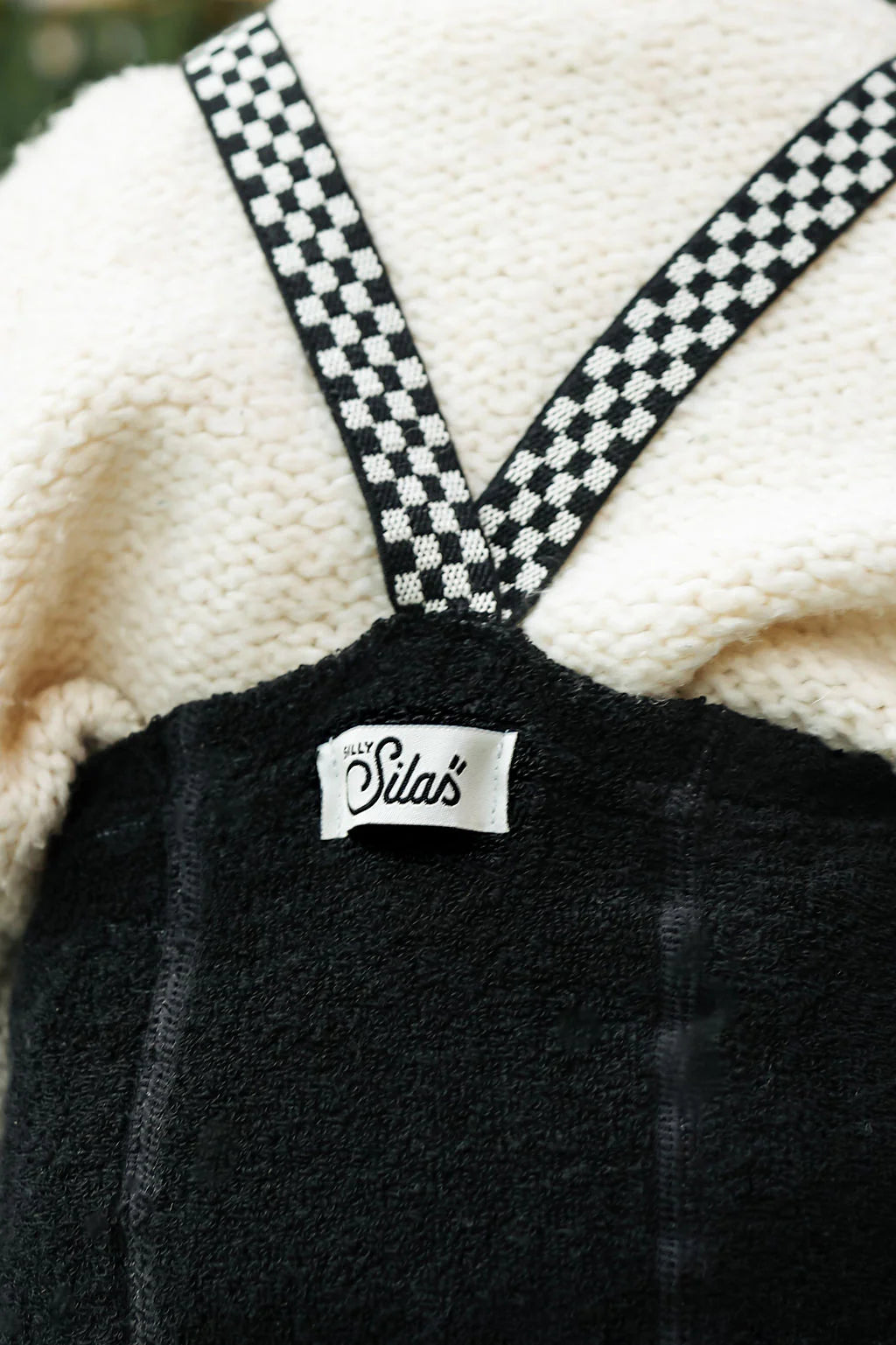 Silly Silas Teddy Footless Tights - Classic Black Checked image 1
