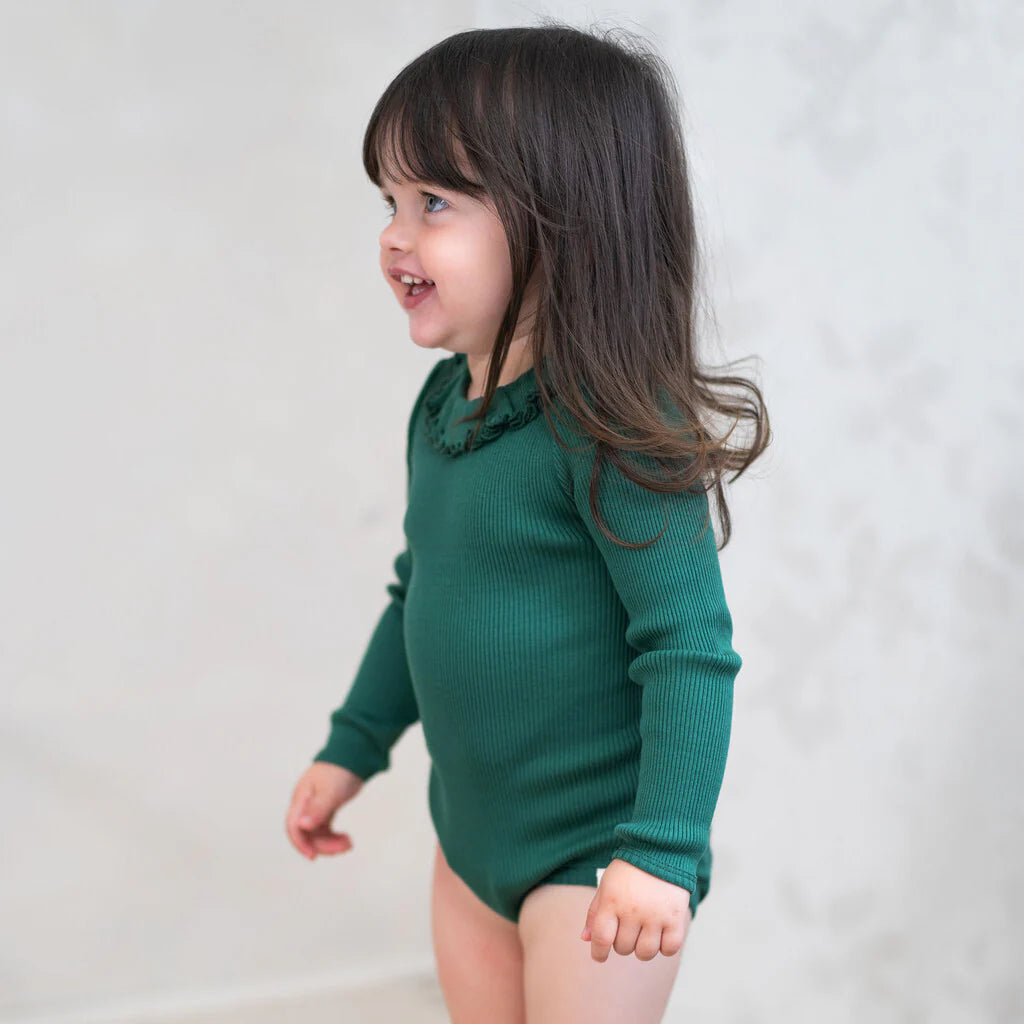 Minimalisma Beauty Silk and Cotton bodysuit - Emerald image 2