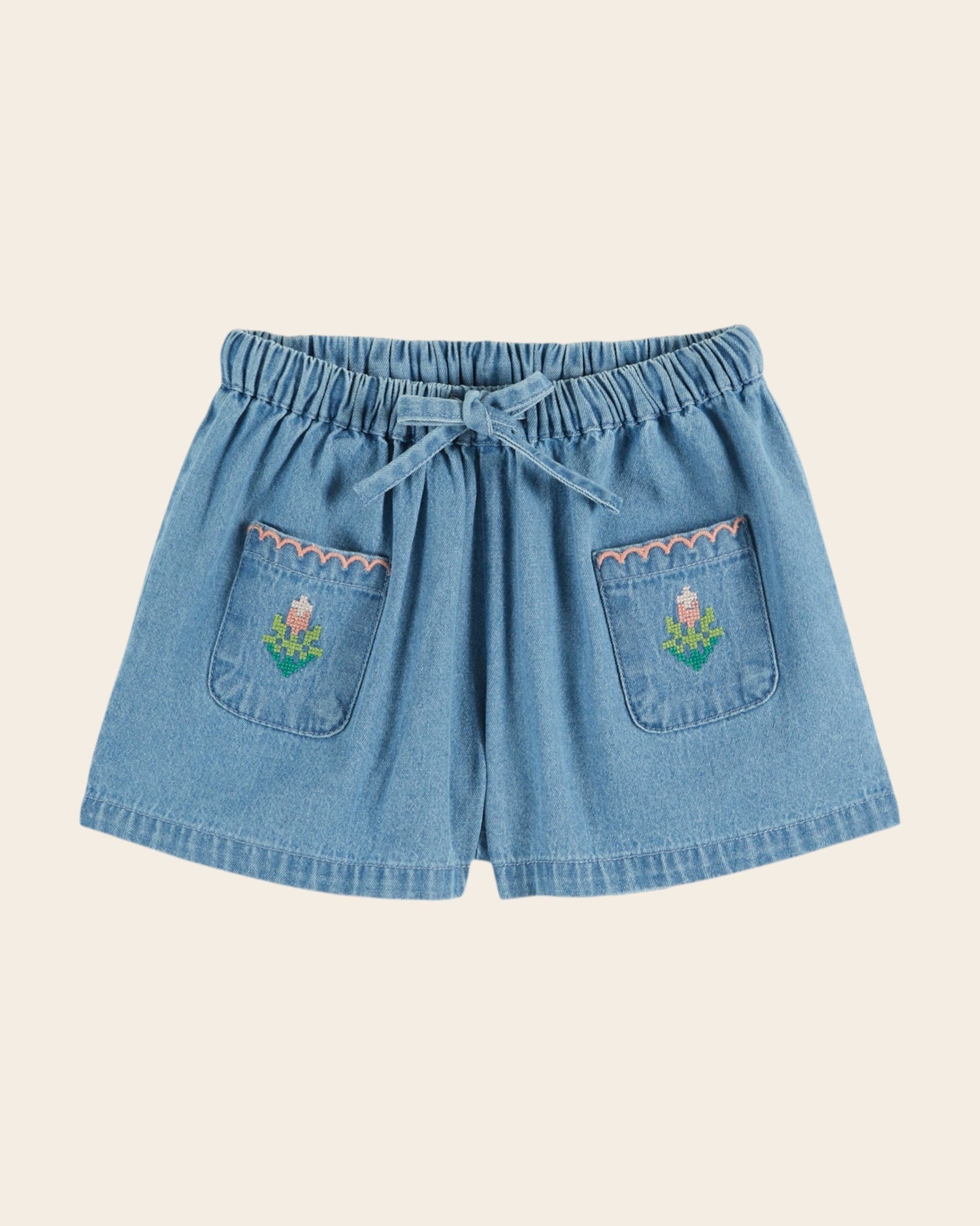 Shorts Denim embroidered pockets