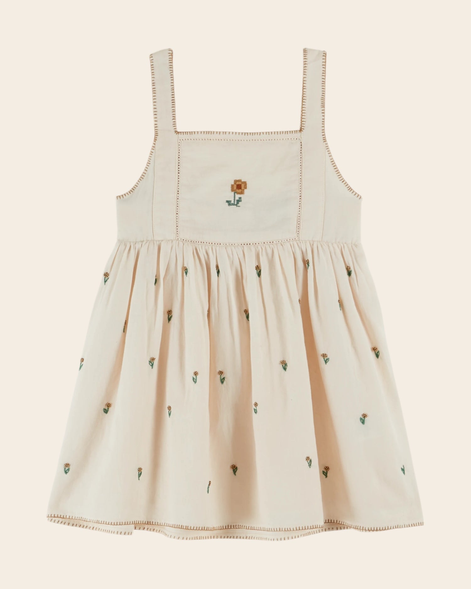 Dress Embroidered ecru flowers