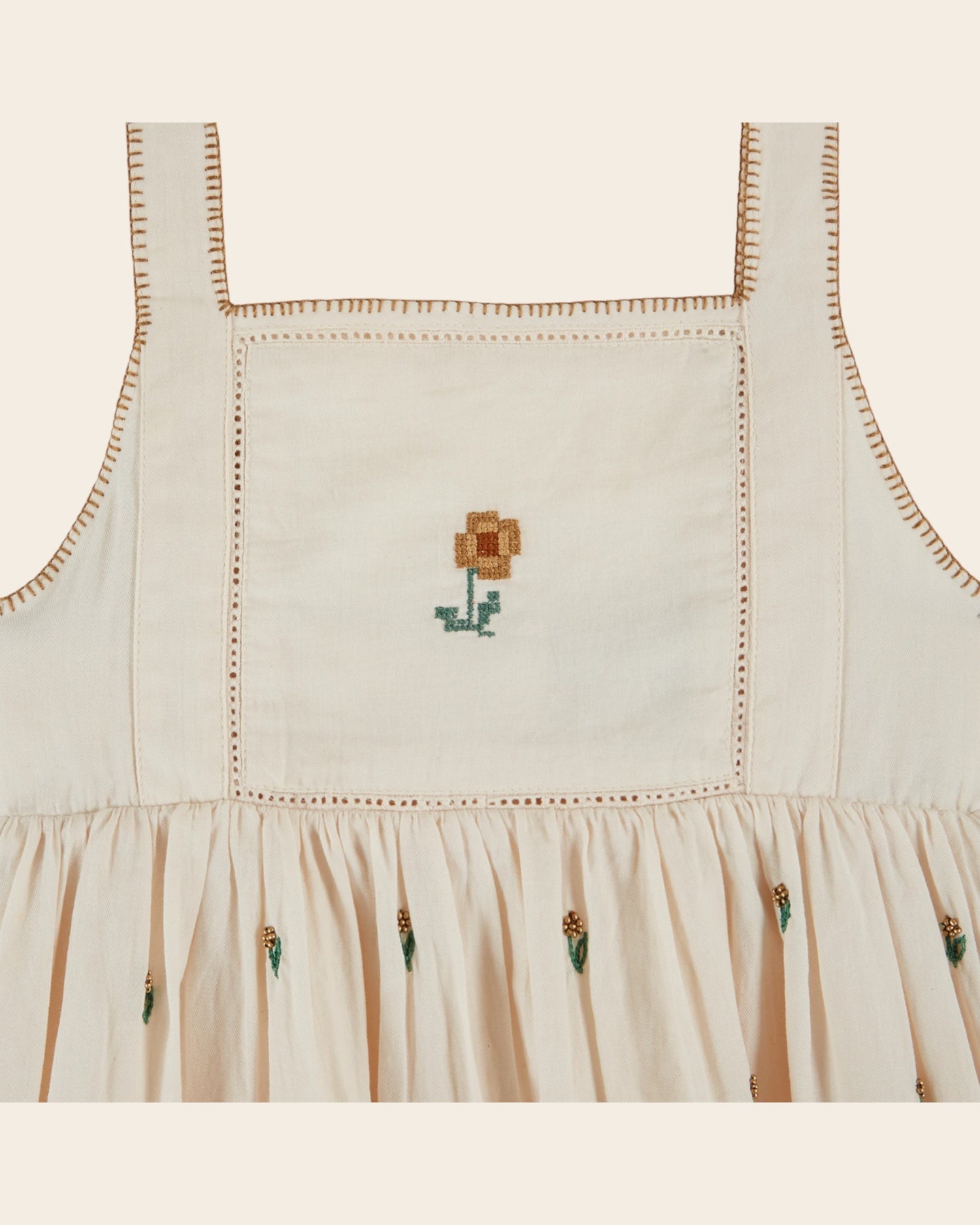 Dress Embroidered ecru flowers