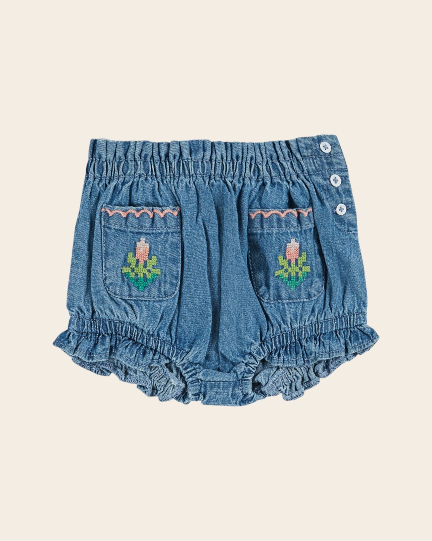 Bloomer Denim embroidered pockets