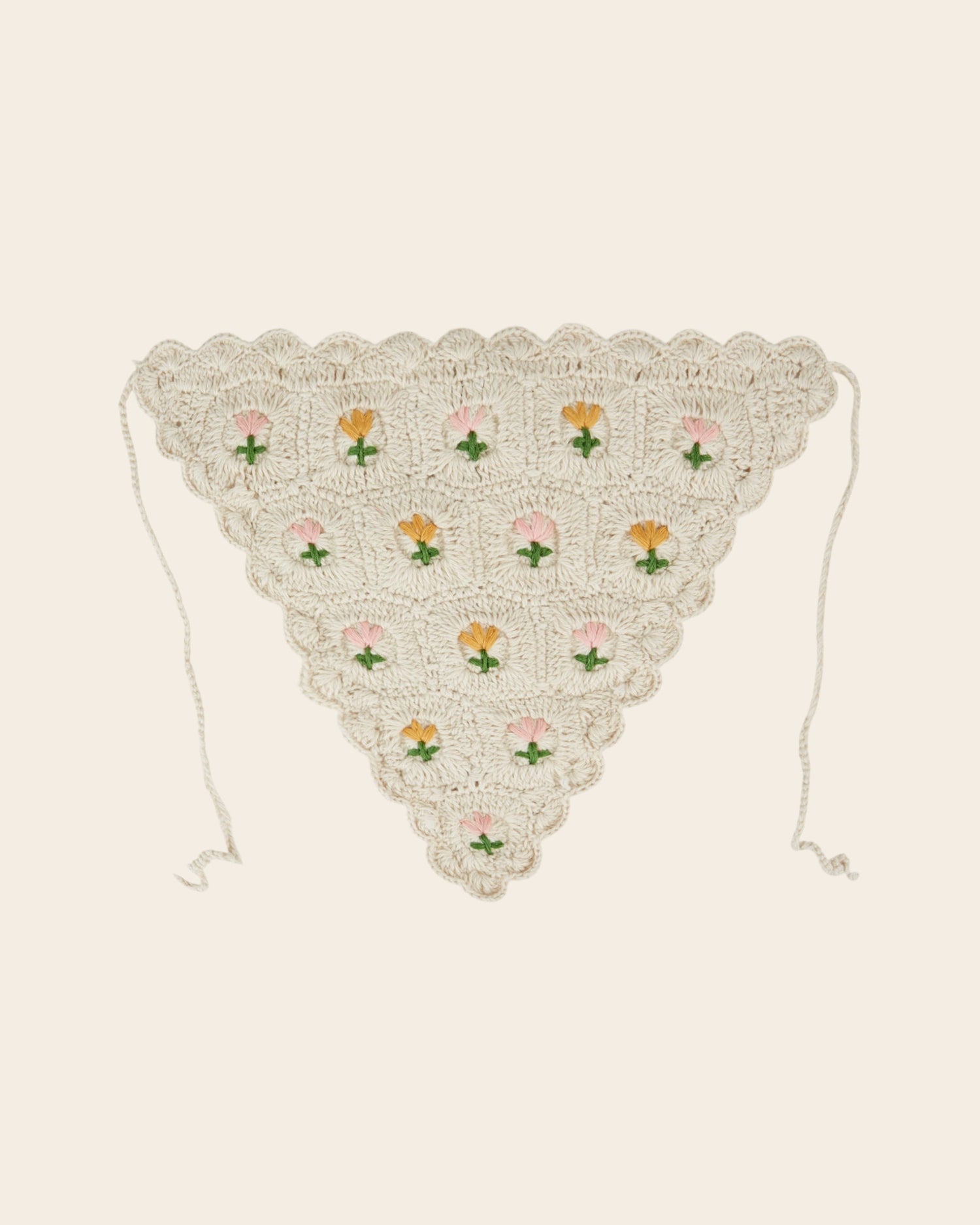 Bandana Ecru tulip crochet