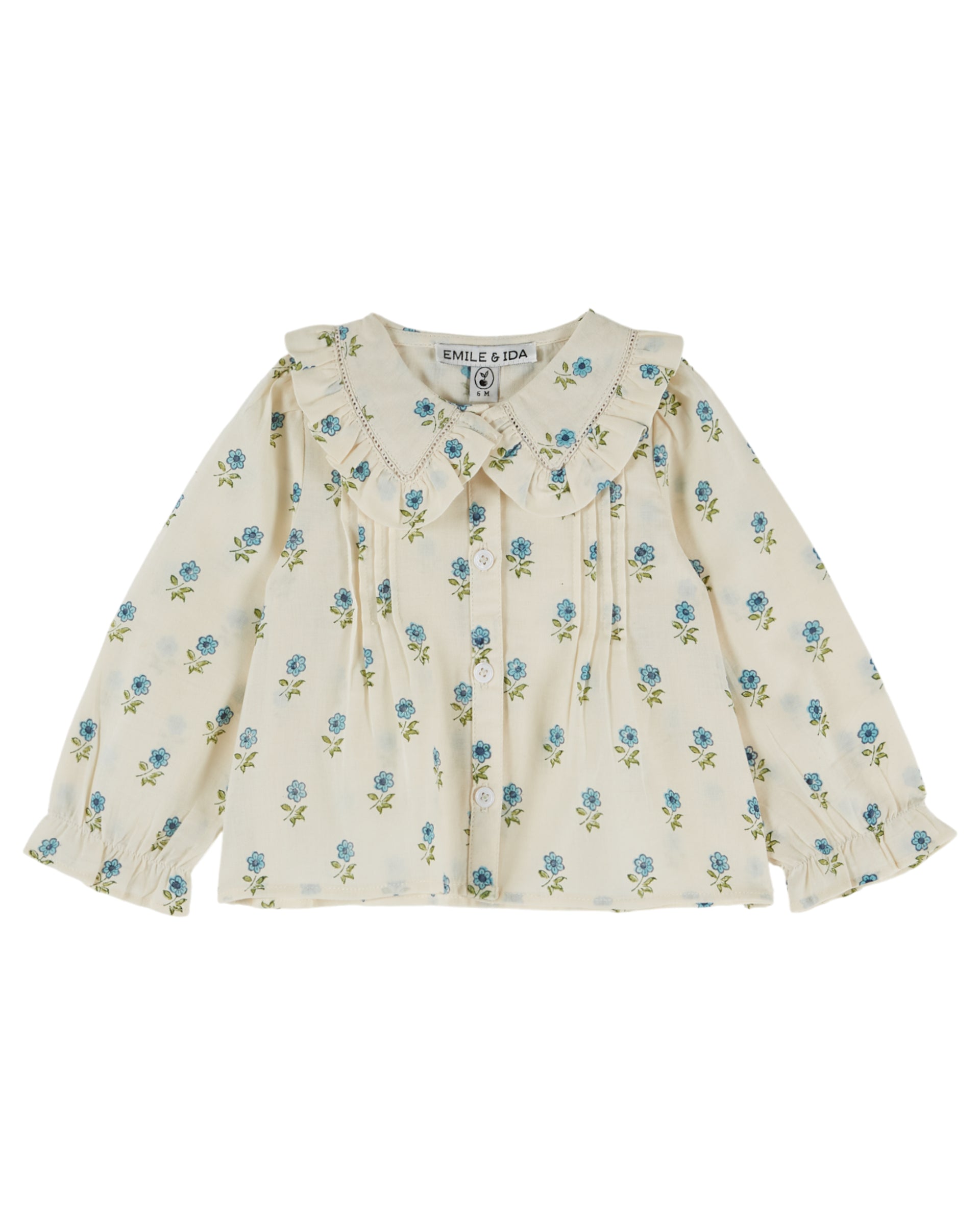Blouse - Large ecru floral collar