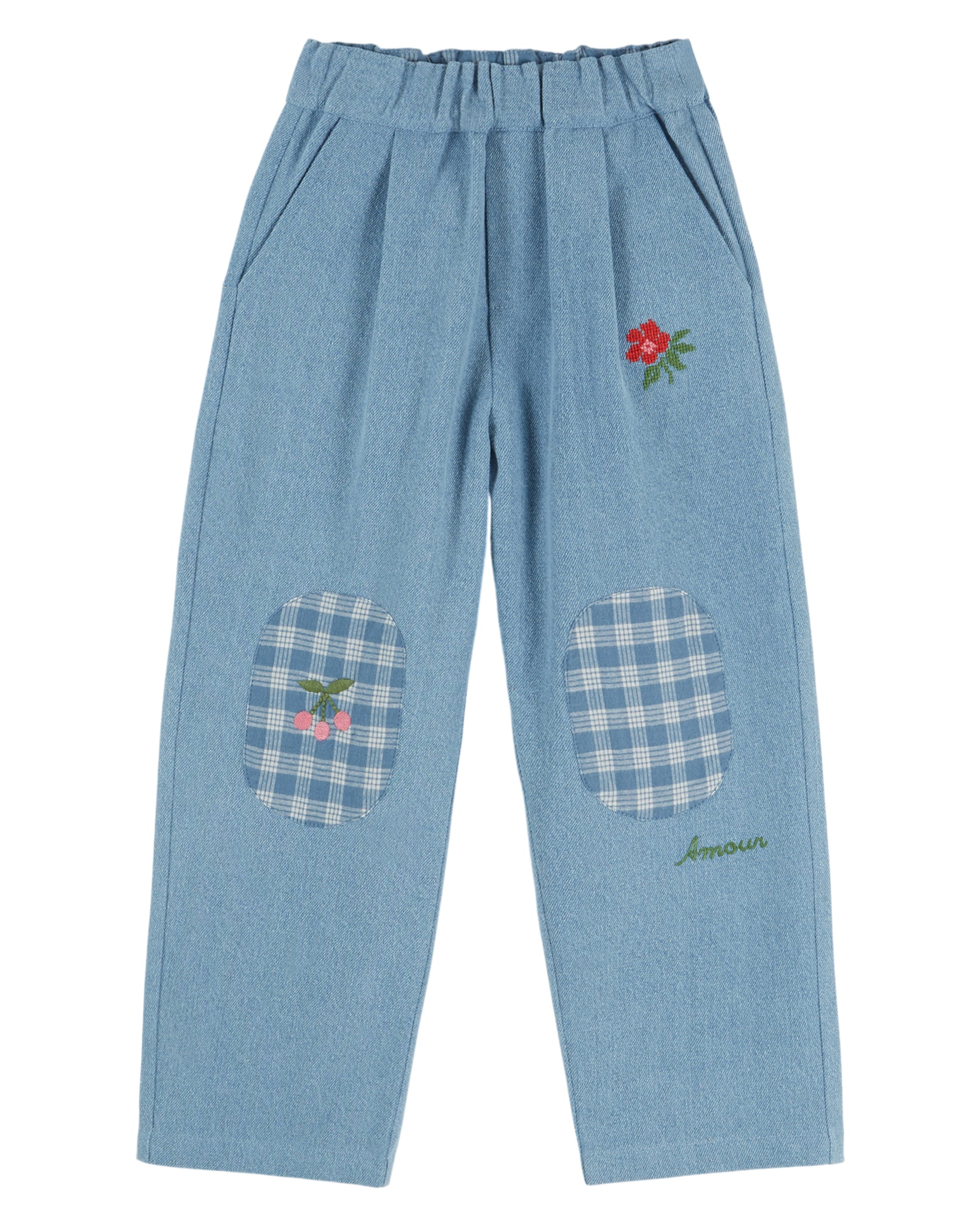 Carrot pants - Light denim knee pads