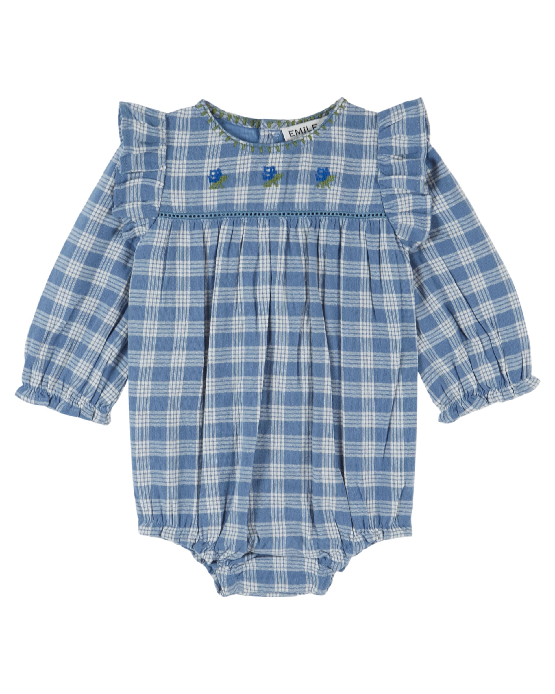 Romper - Blue and white checks