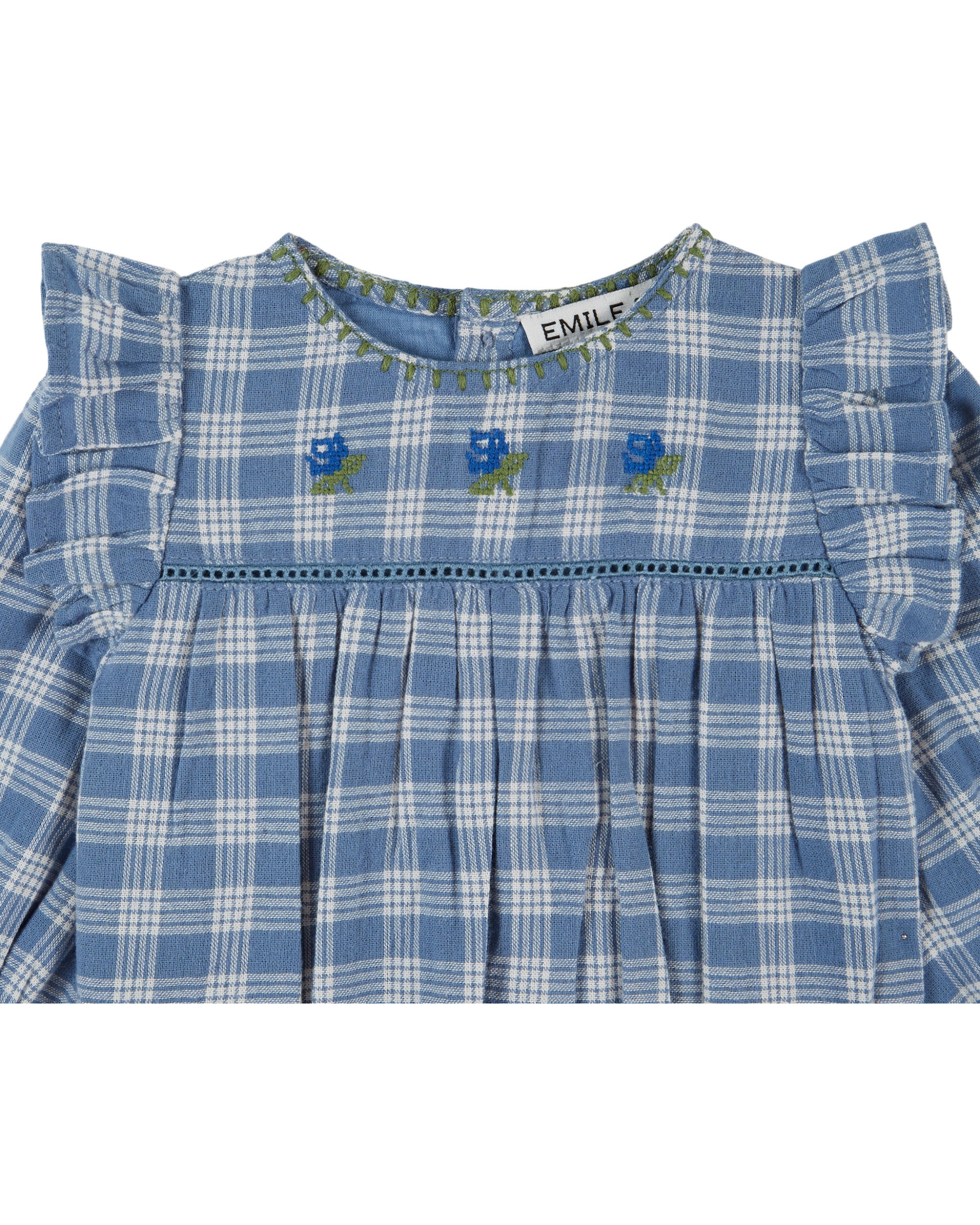 Romper - Blue and white checks