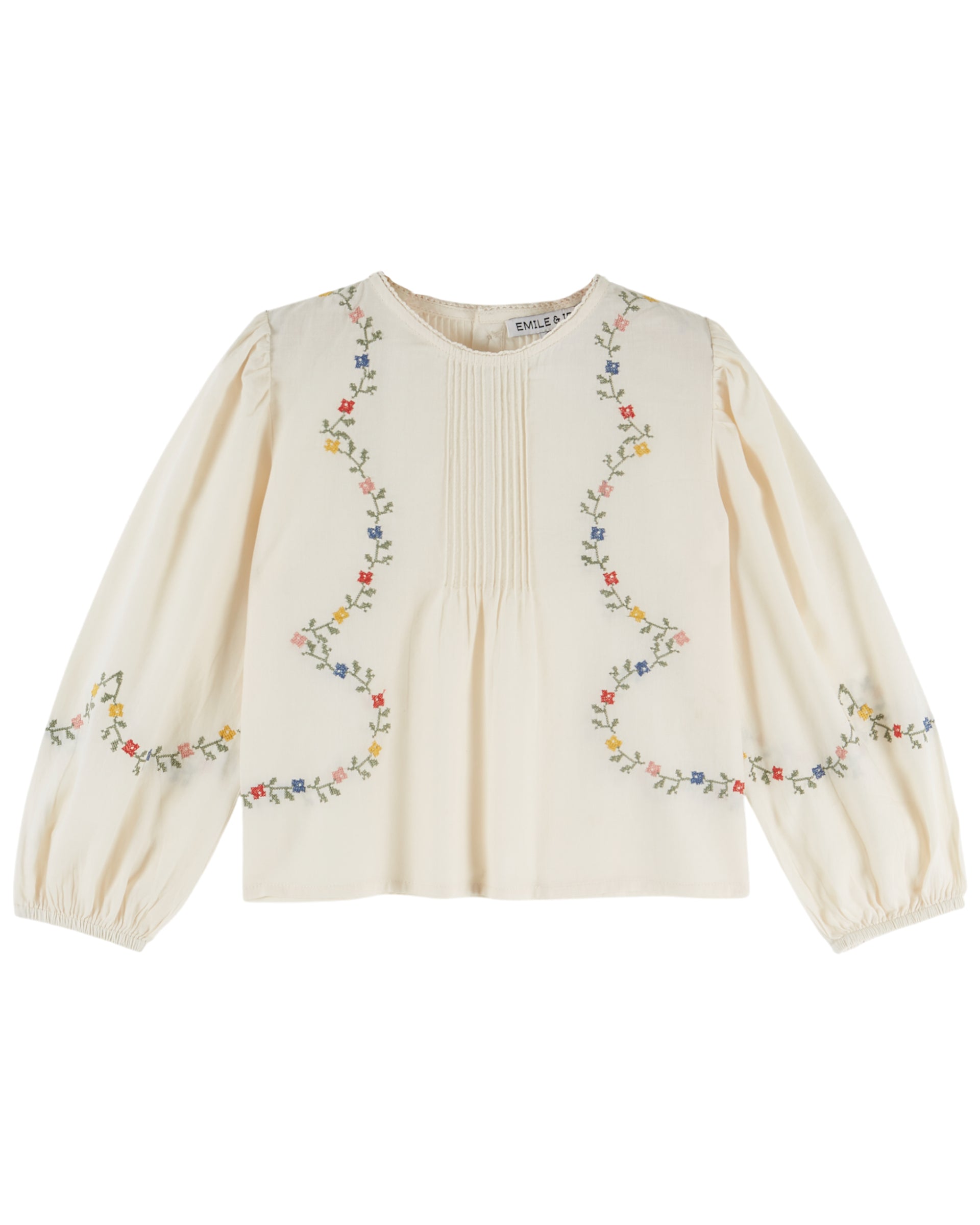 Blouse - Ecru cross stitch garland