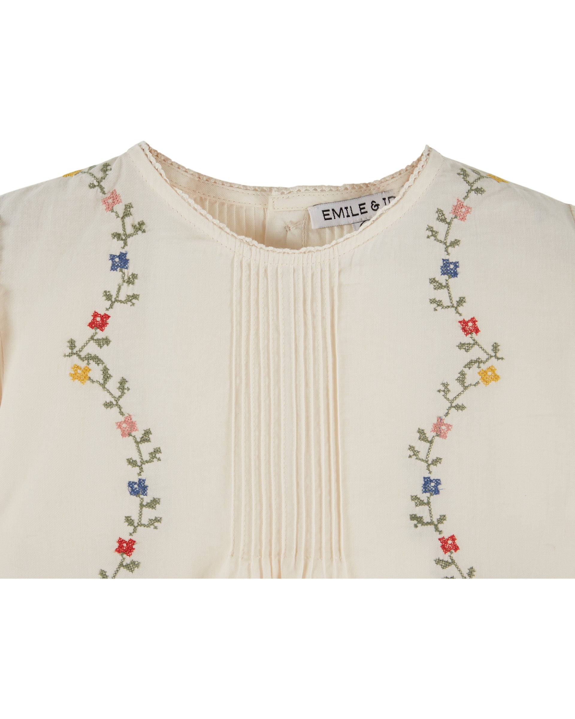Blouse - Ecru cross stitch garland