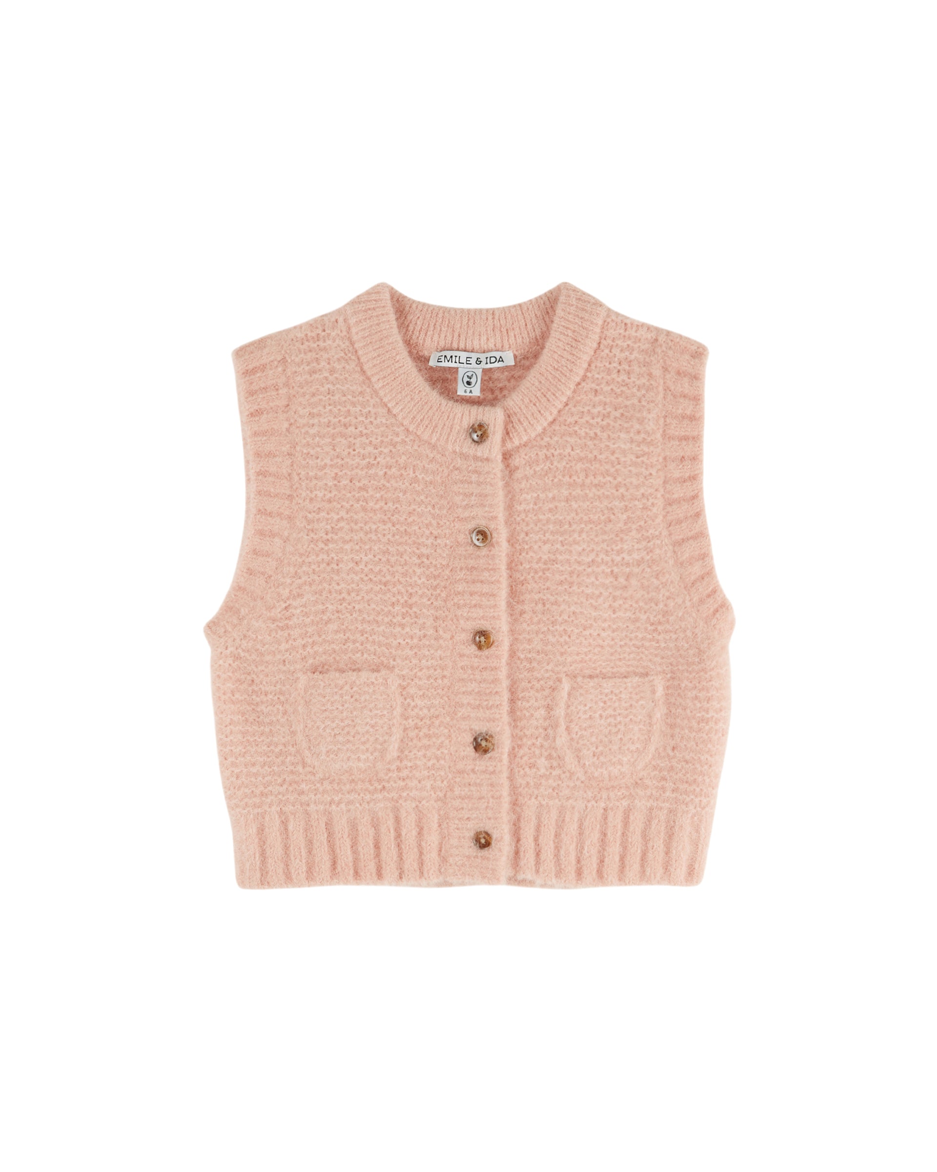 Sleeveless cardigan - Pale pink