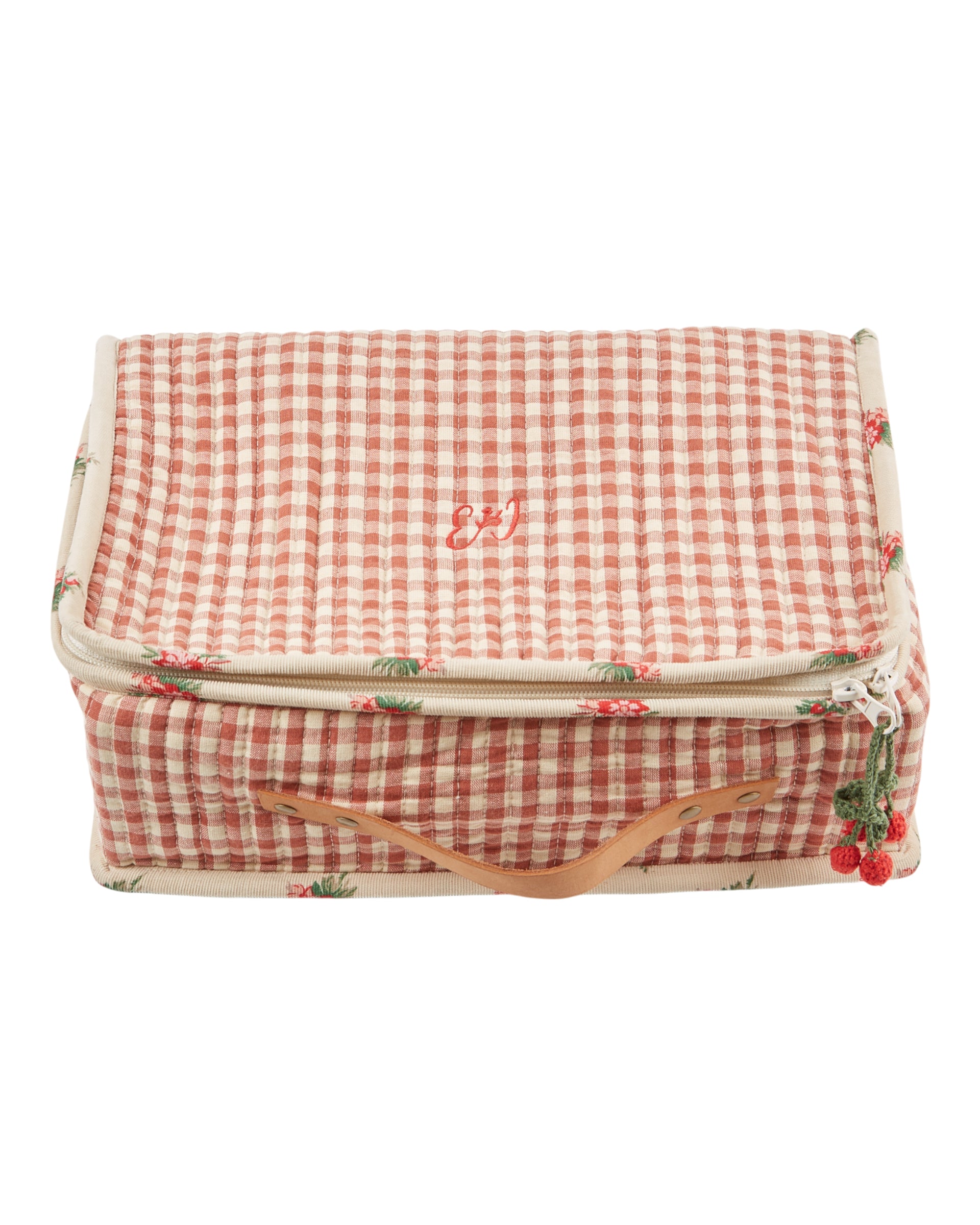 Suitcase Quilted Vichy Terracotta