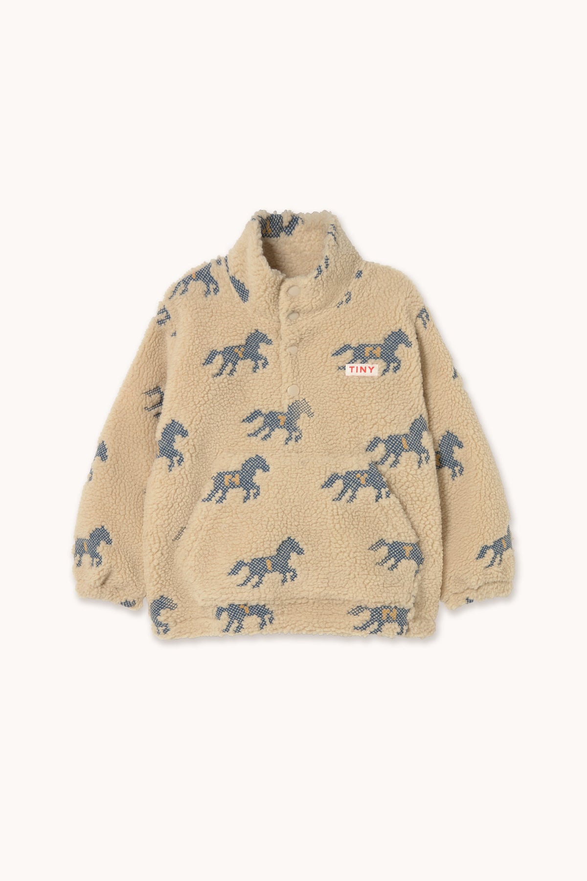 Horses Sherpa Sweatshirt Vanilla