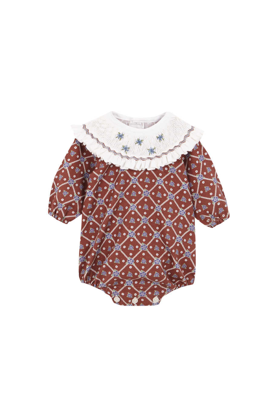 Juliana smocked romper baby