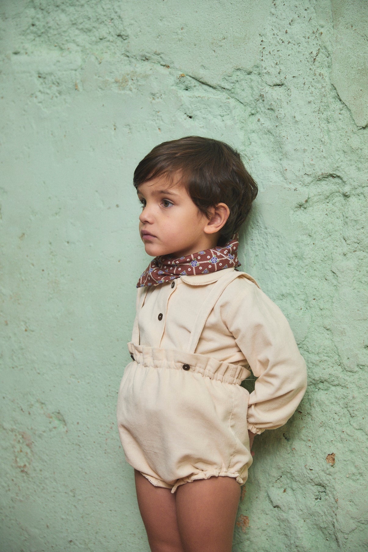 Ivory corduroy straps bloomer