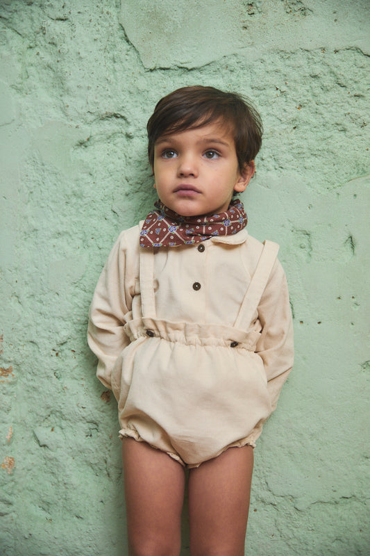 Ivory corduroy straps bloomer