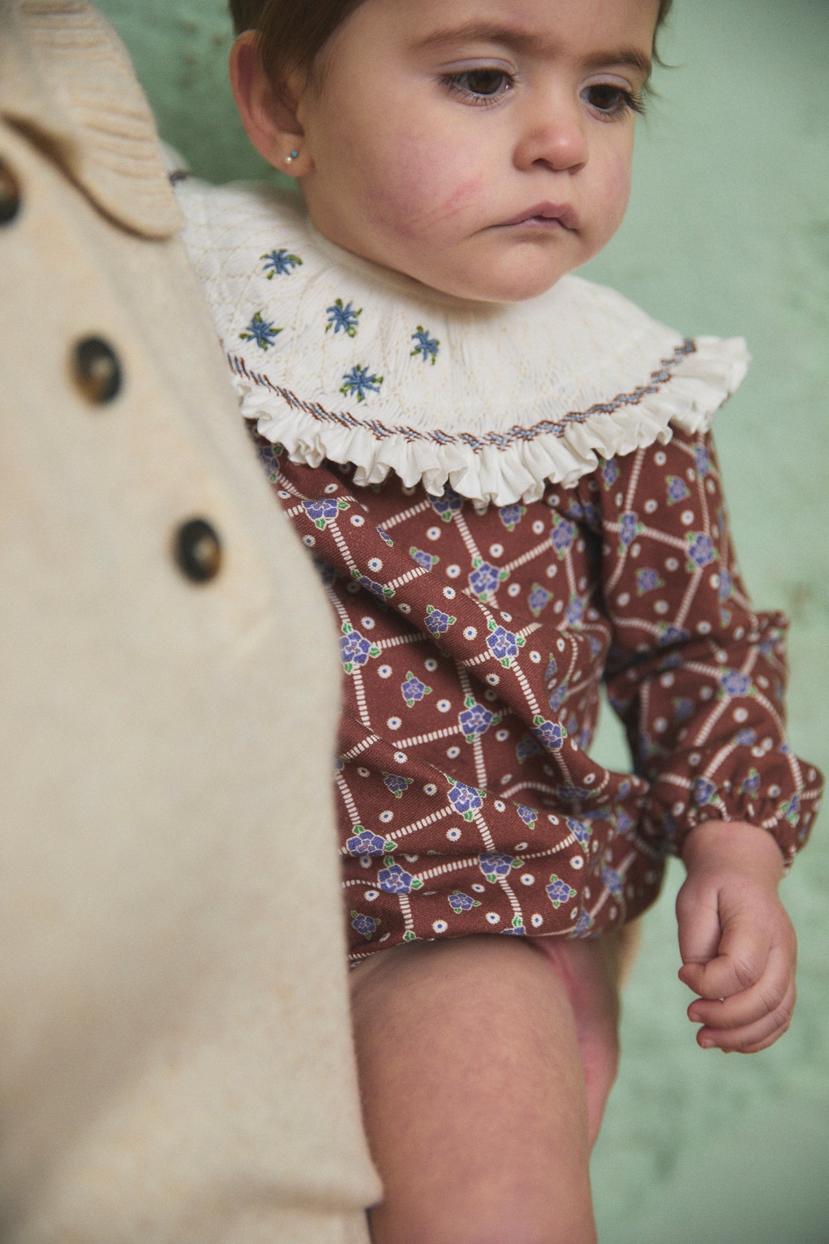 Juliana smocked romper baby