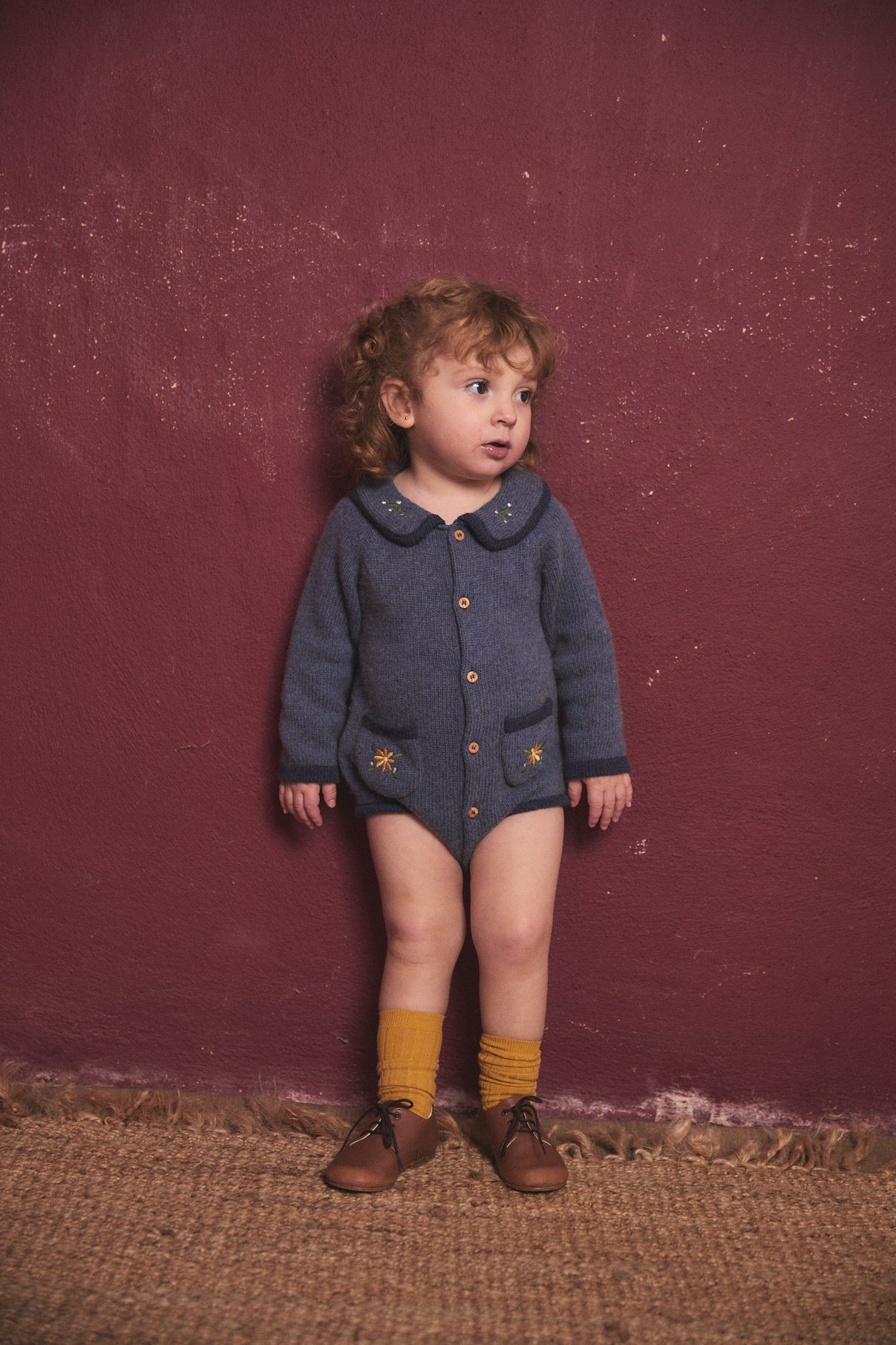 【birinit petit】embroidered romper 12-18M Birinit Anabela knit embroidered romper | Milomoo