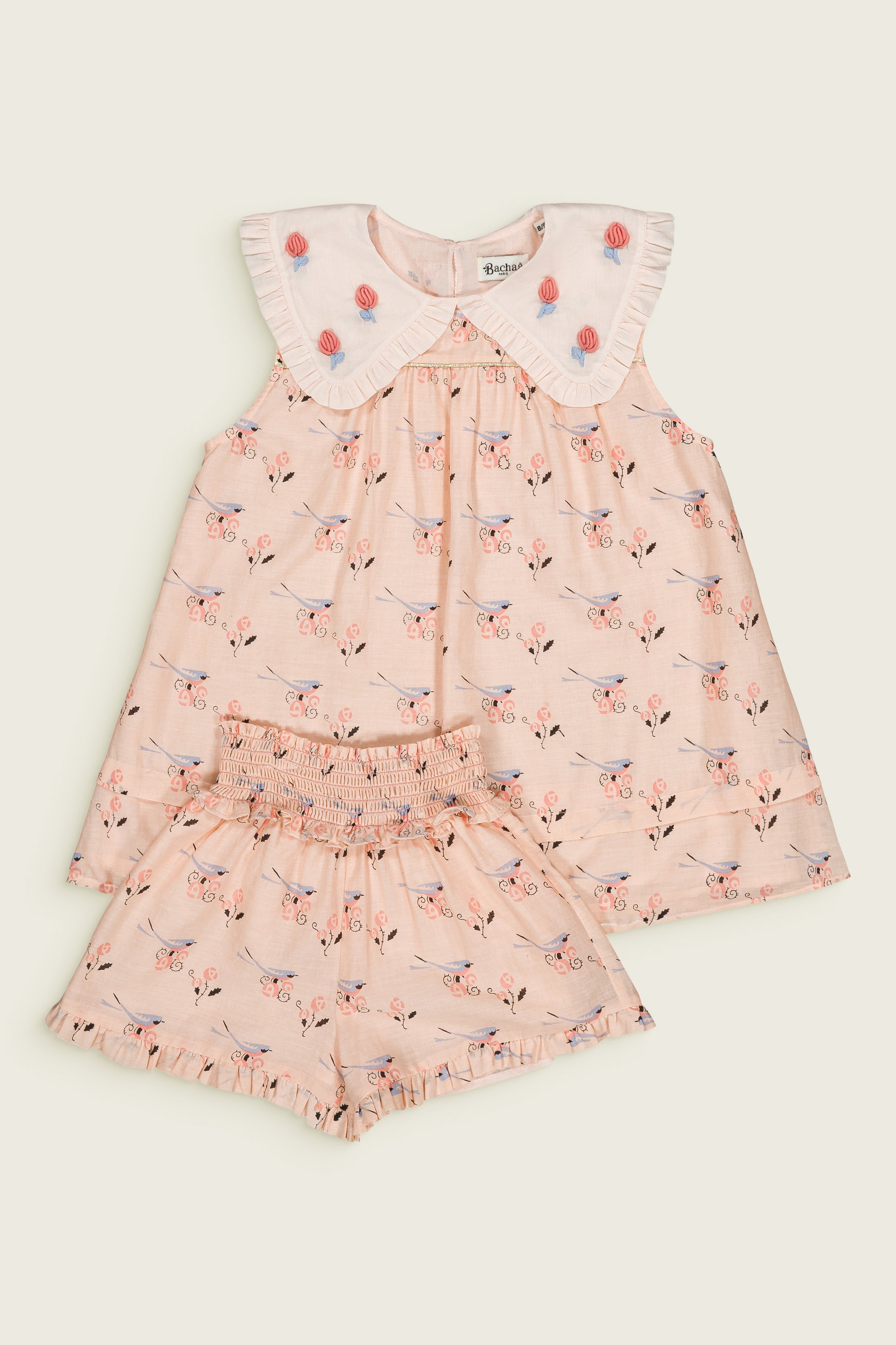 Buttercream Blouse & short set Bird print