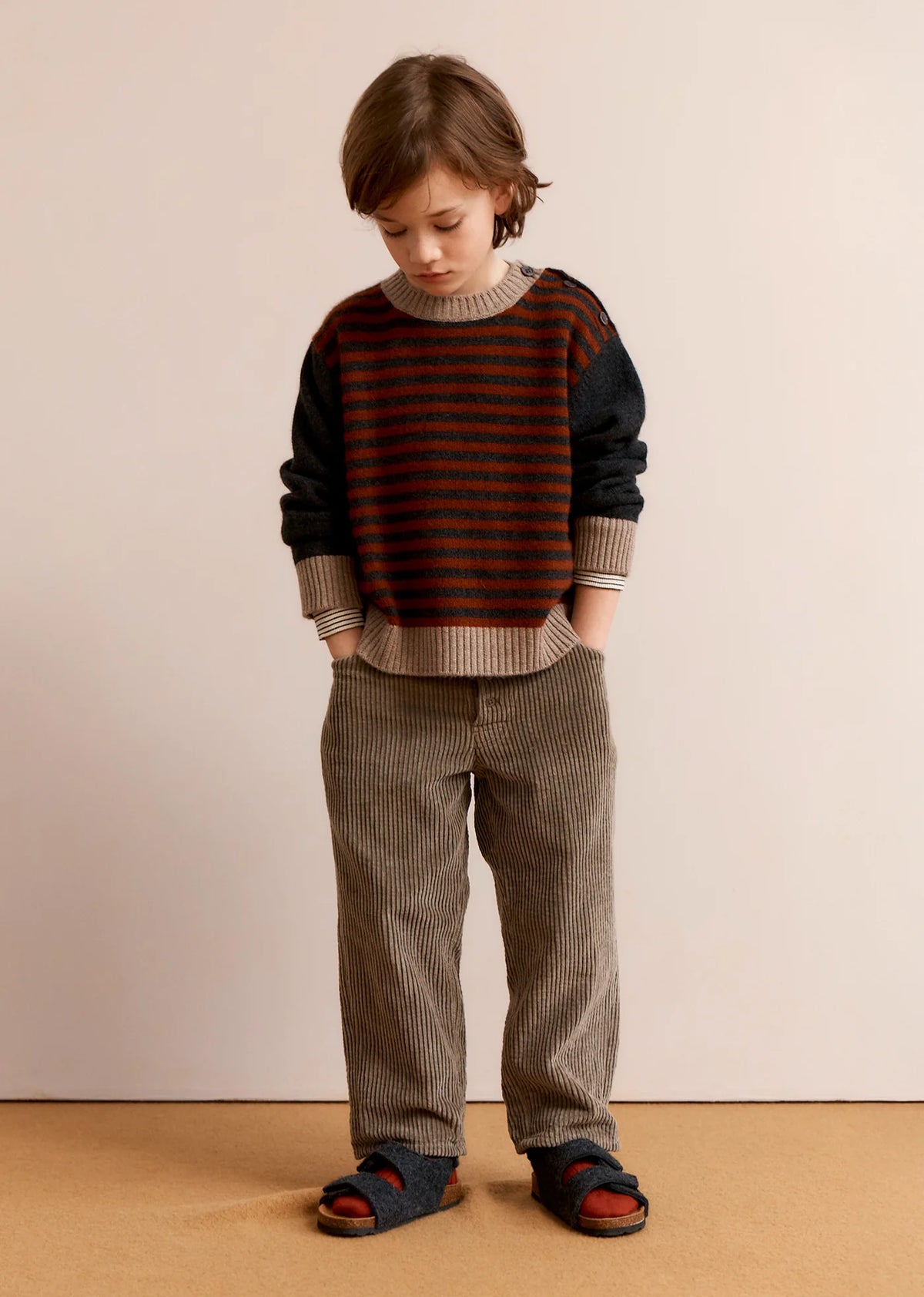 Chestnut Children's Cotton Corduroy Trousers - Mink