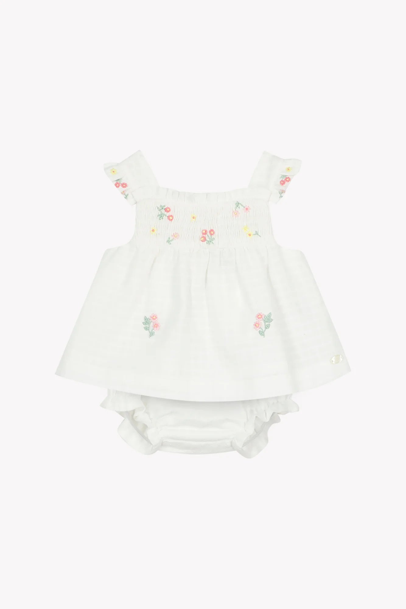 Outfit short White smocked cotton