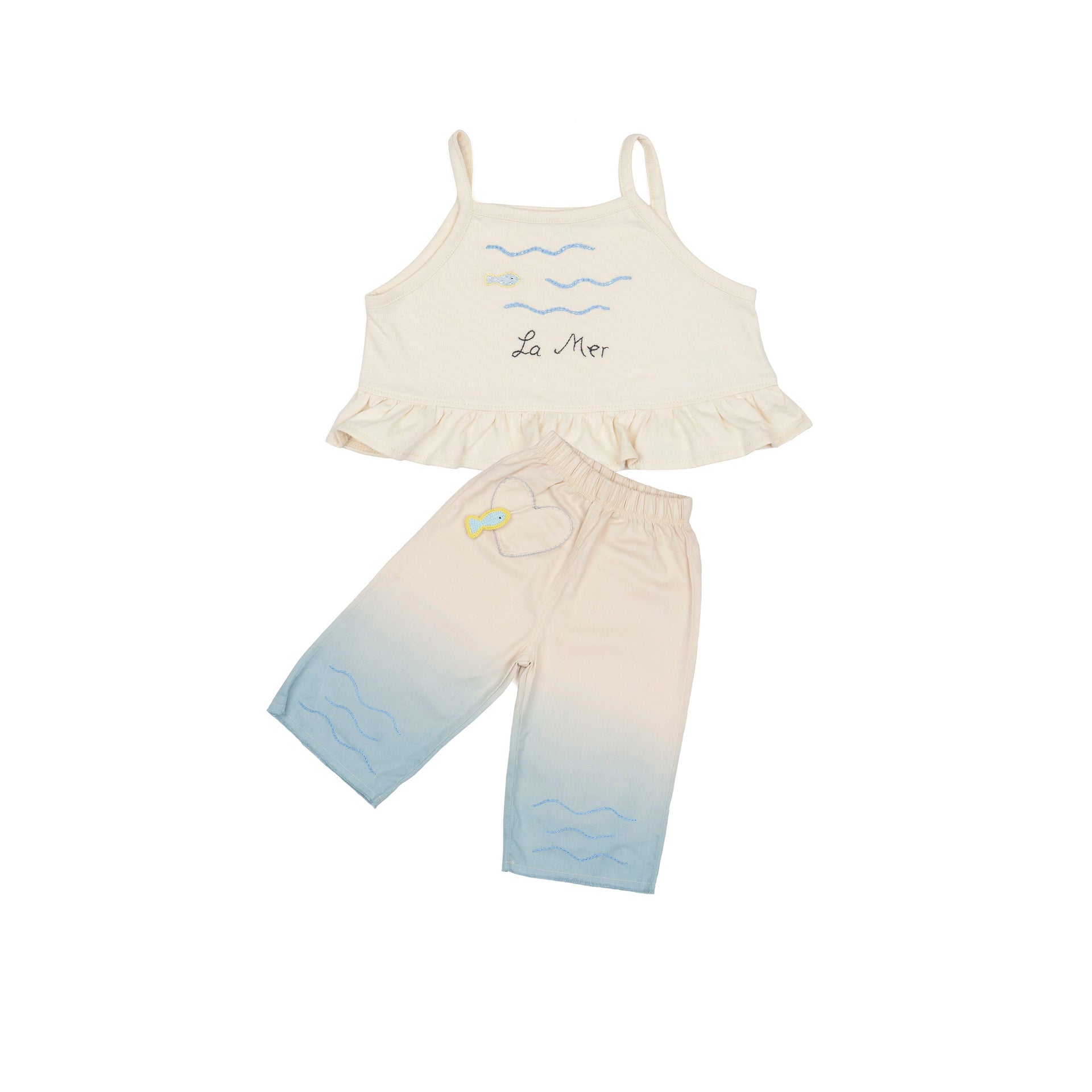 Wide-Leg Pant Set in La Mer