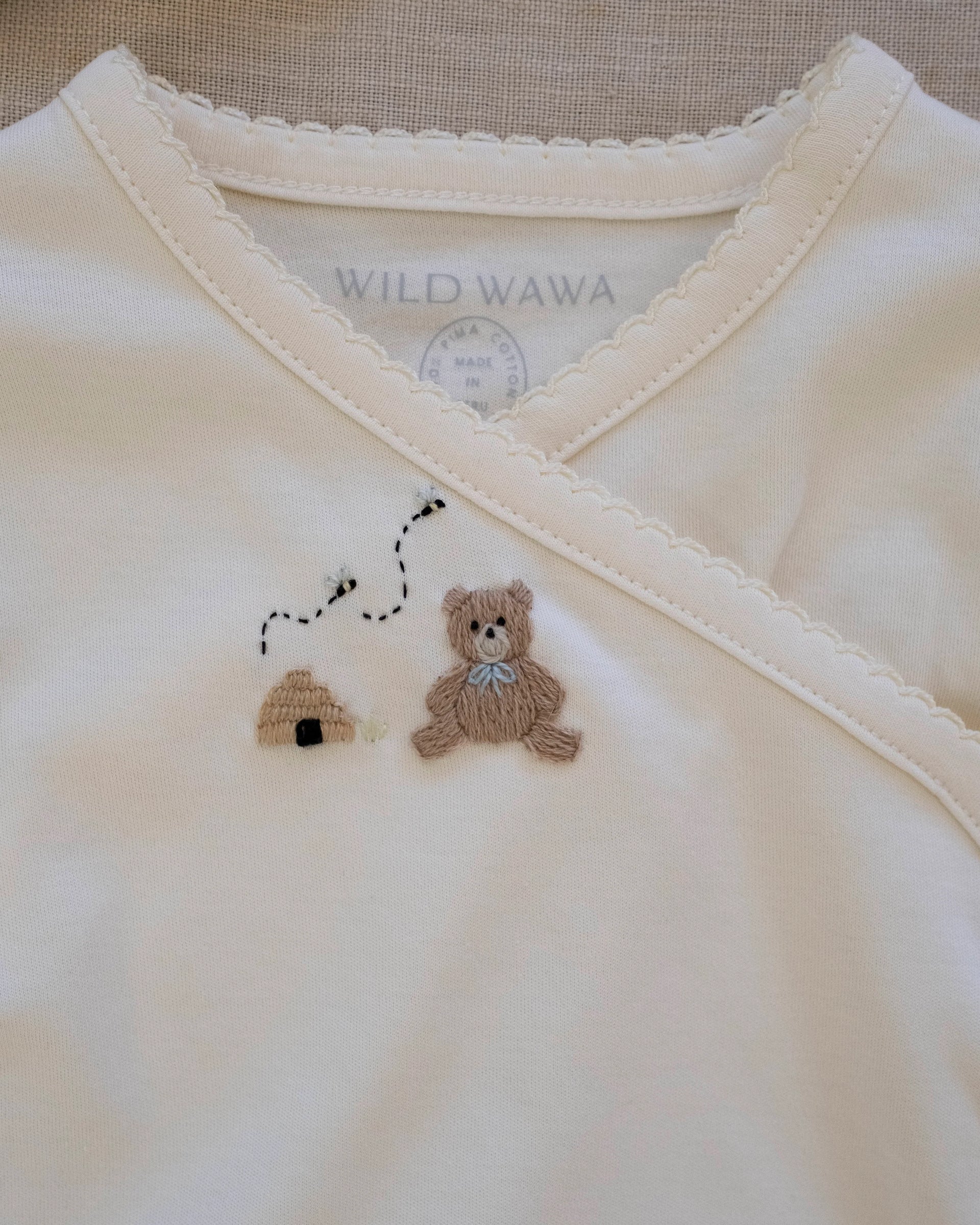 Pima Embroidered Bundle Set in Honey Bear