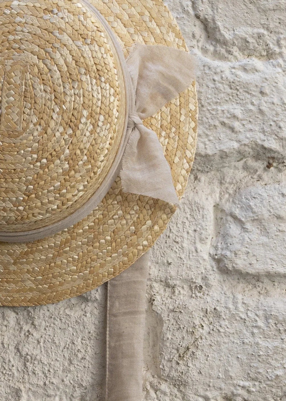 The Classic Canotier Straw Hat - Plain Ivory