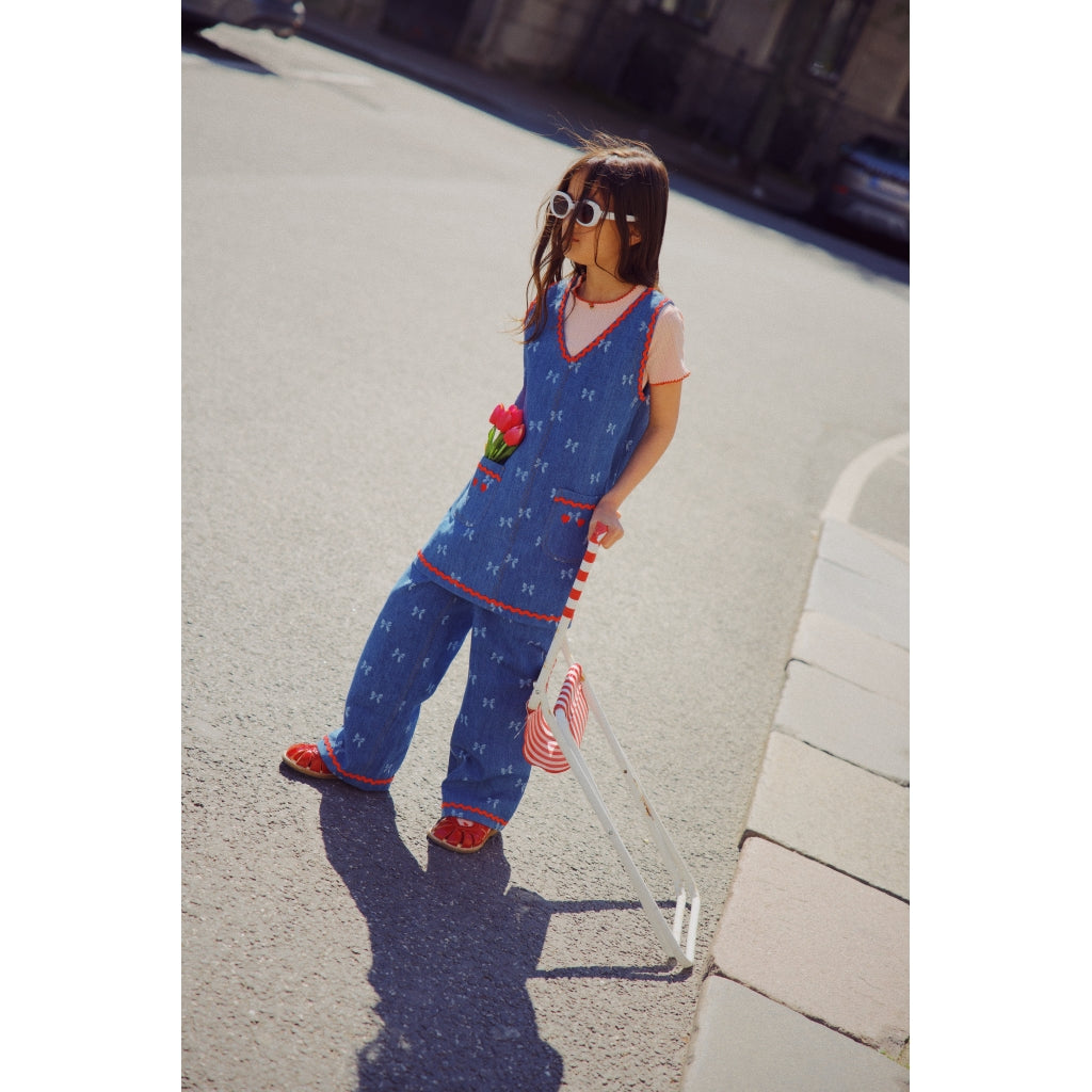 Eva Pants Denim Blue Bow