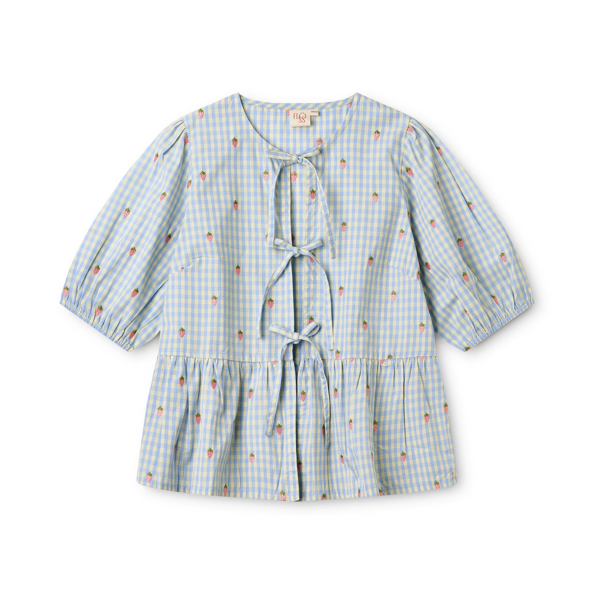 Mille Adult Blouse Sky Berry Gingham