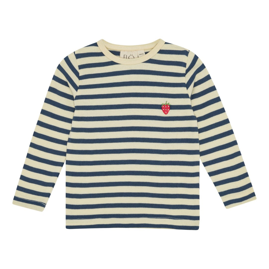 Abby LS Blouse Stripe - Soft White/Orchid