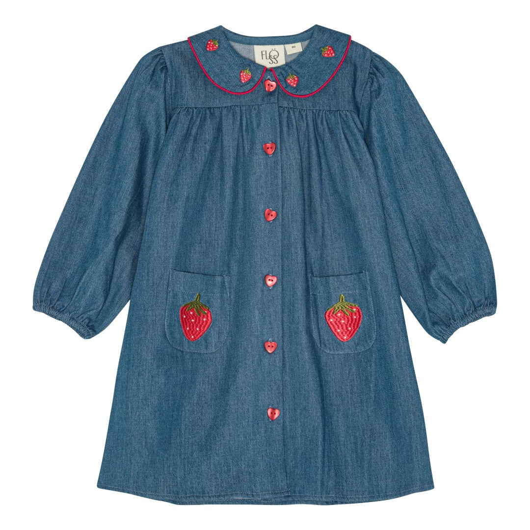 Vilma Dress - Mid Blue Strawberry