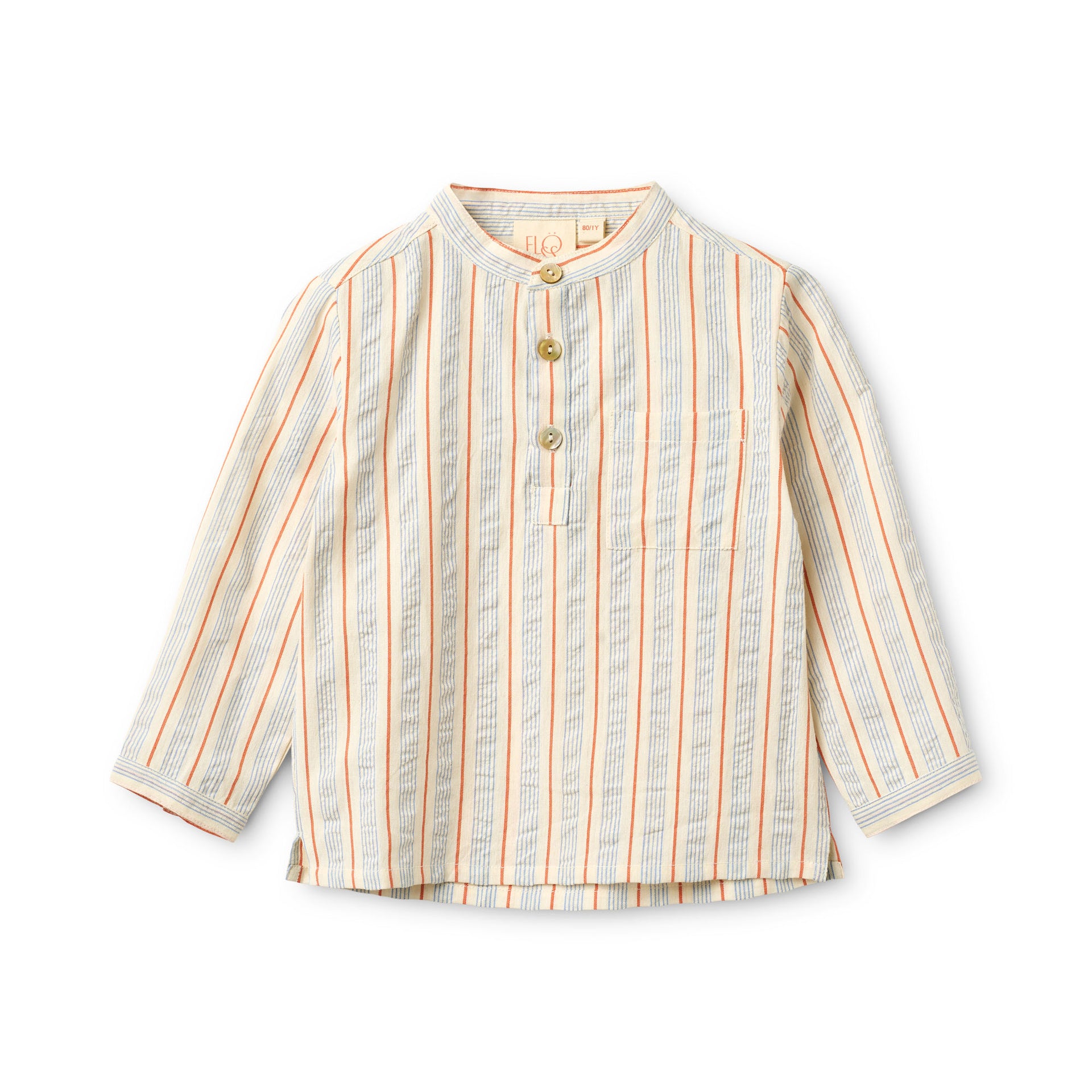 Robin Shirt Blue-tangerine Stripe