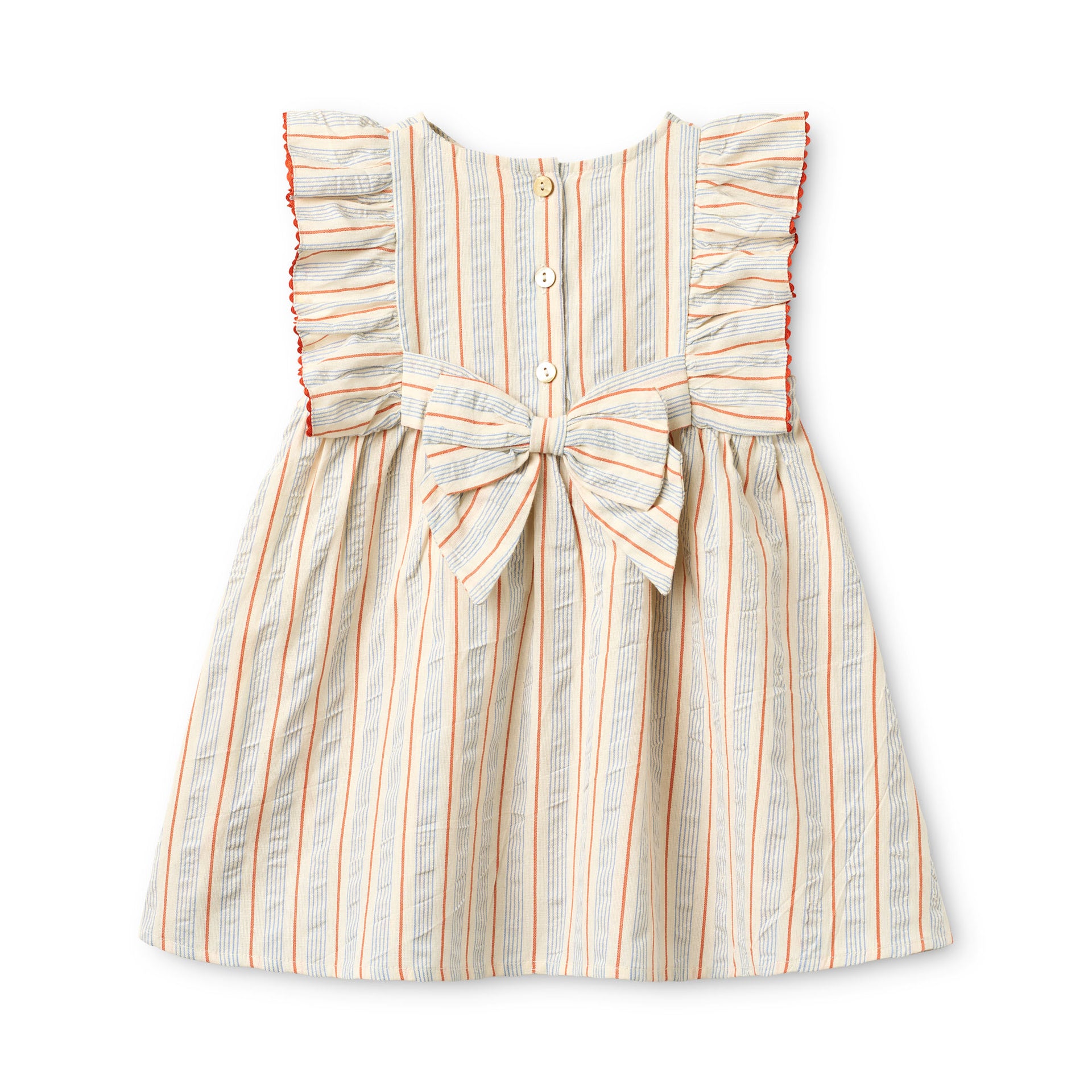 Robin Dress Blue-tangerine Stripe