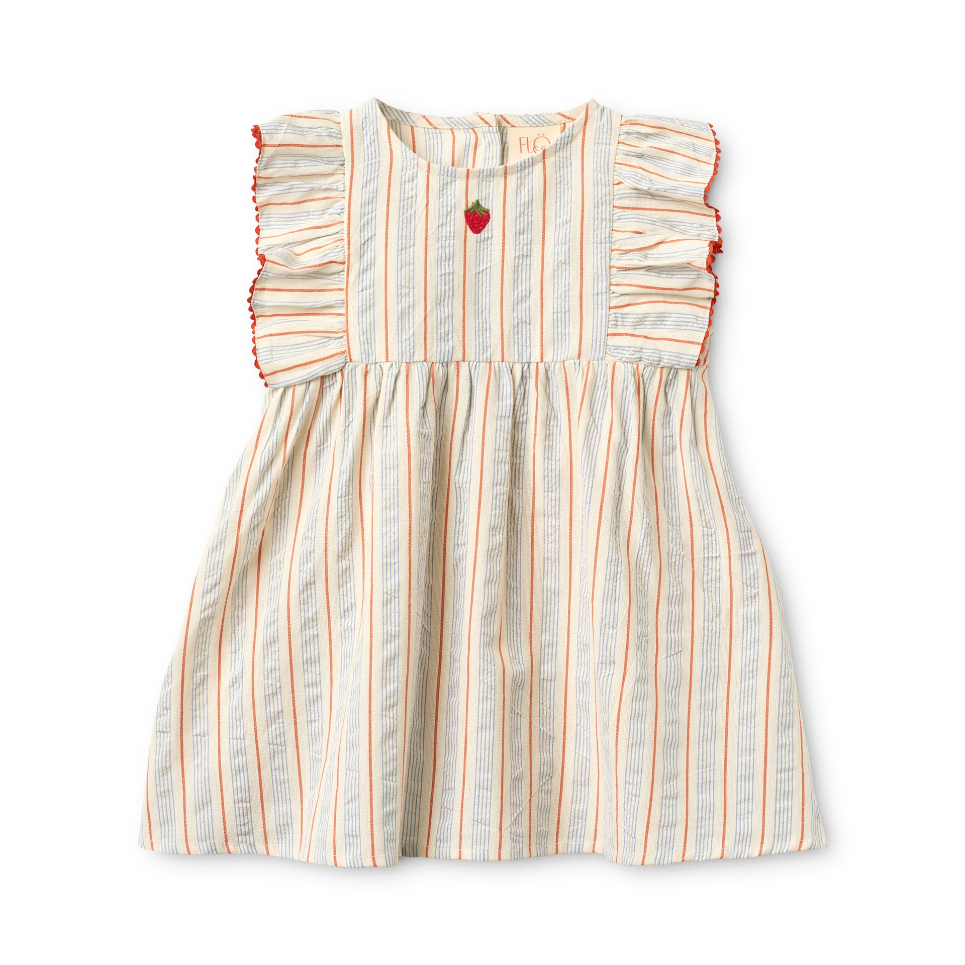 Robin Dress Blue-tangerine Stripe