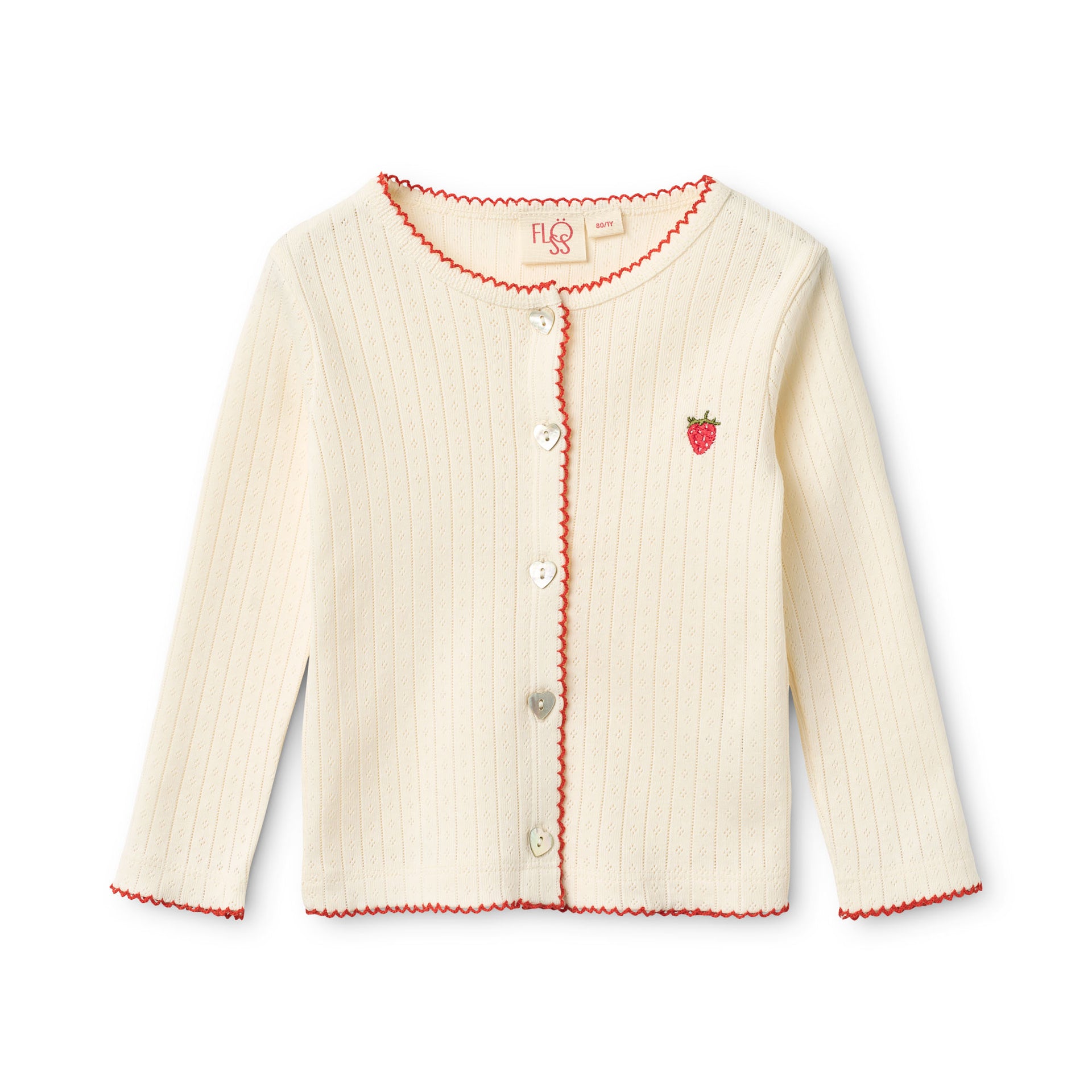 Flora Pointelle Cardigan Gentle Cream