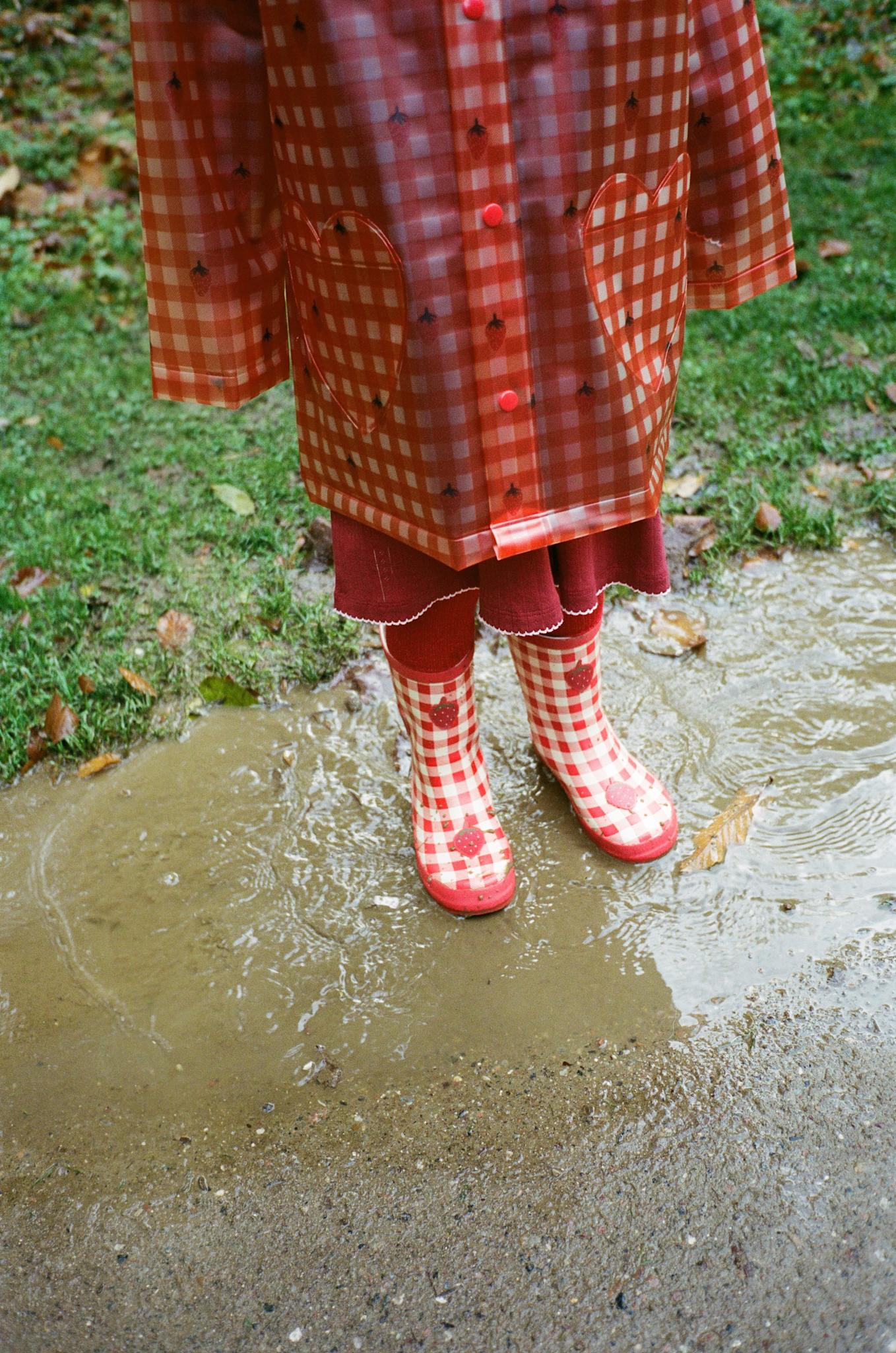 Misty Rain Boots Berry Gingham