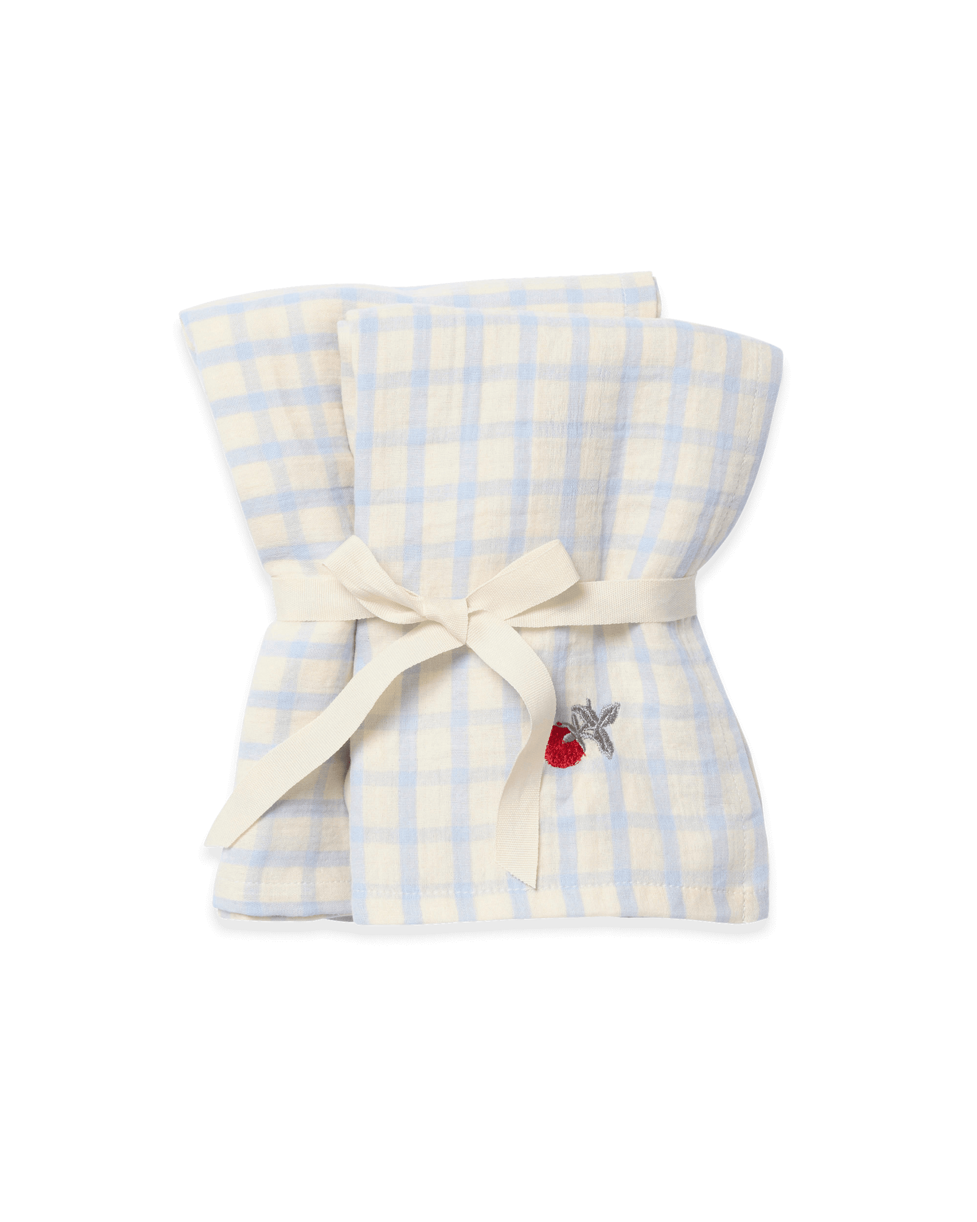 Muslin Blanket 2 pcs Gingham Sky Blue