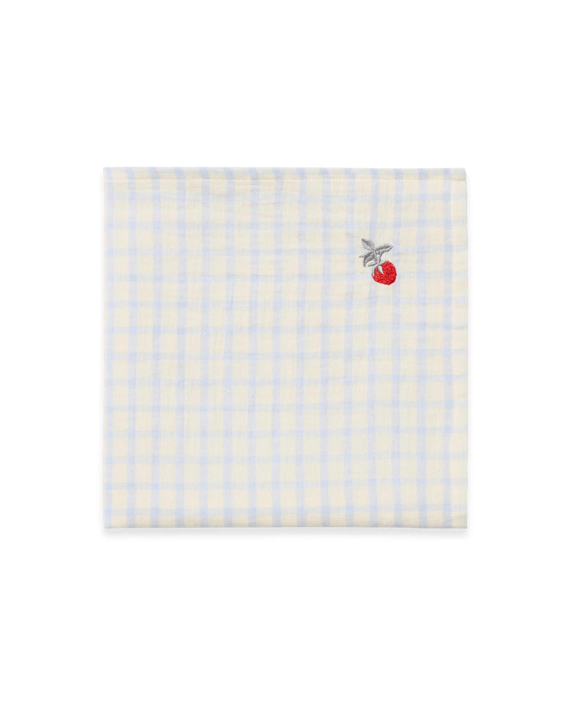 Muslin Swaddle Blanket Gingham Sky Blue