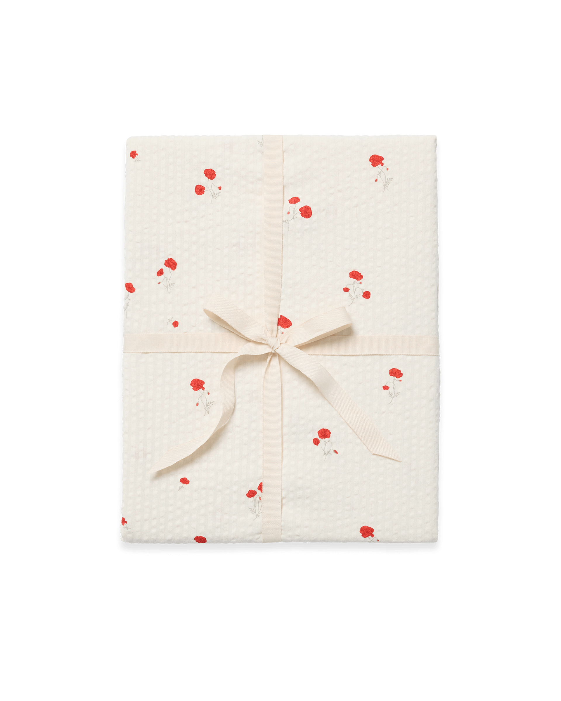 Seersucker Fitted Sheet Poppy