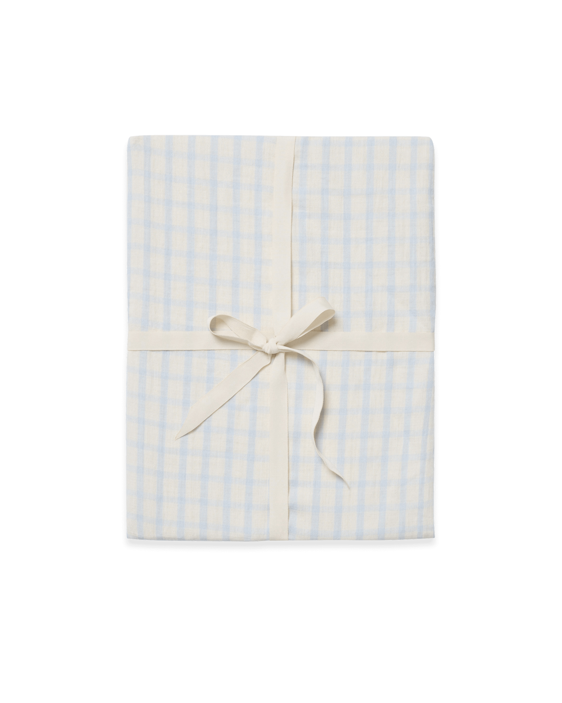 Seersucker Fitted Sheet Junior Gingham Sky Blue